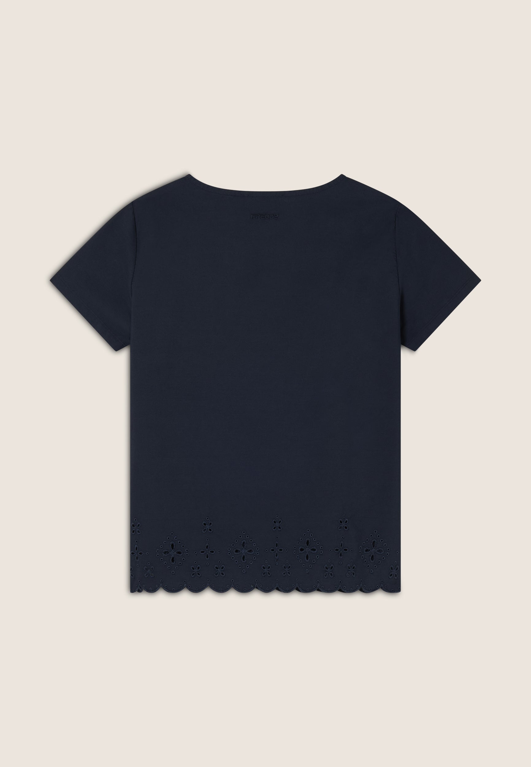 freddy-t-shirt-regular-in-cotone-con-ricami-sangallo image 6