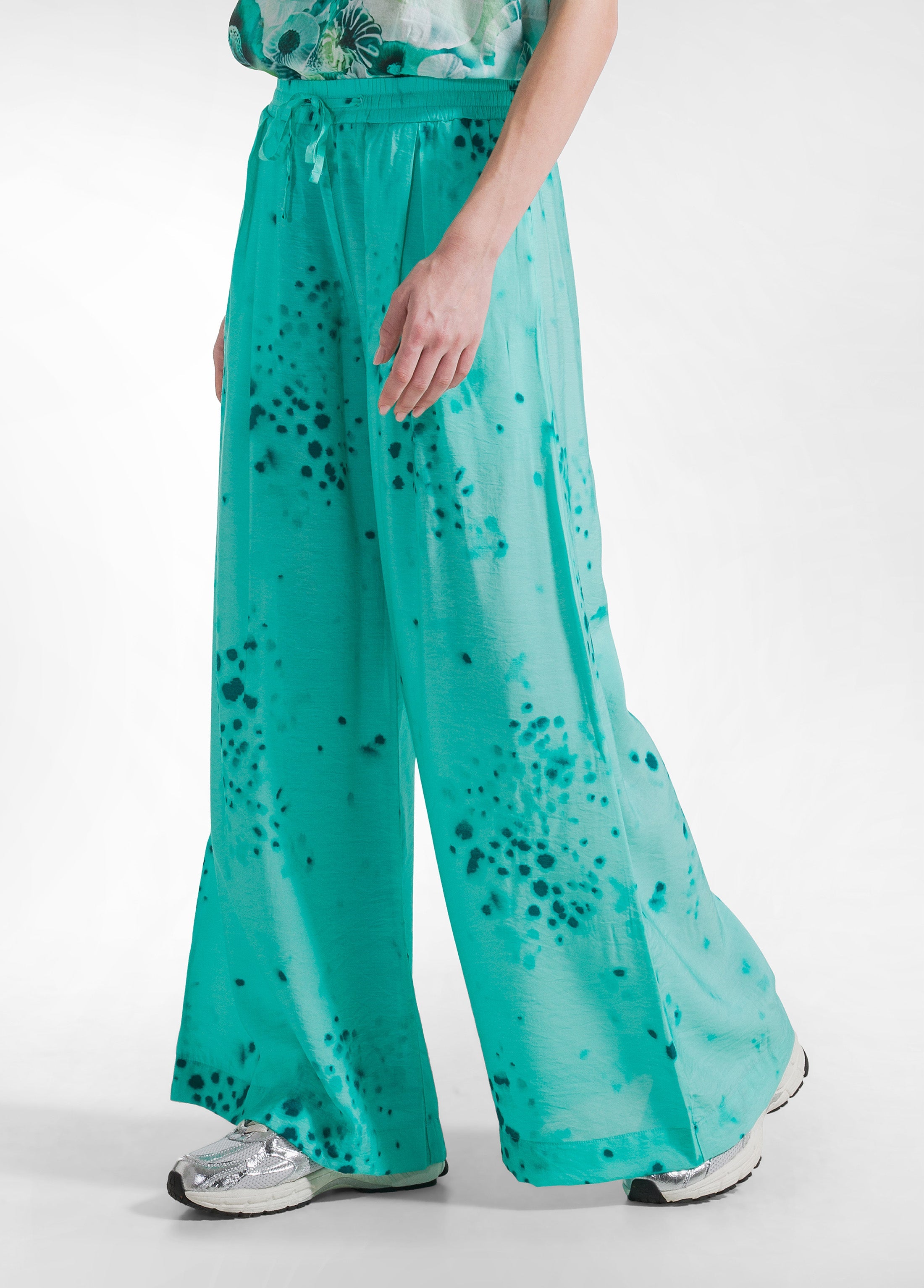 deha-pantaloni-larghi-viscosa-stropicciata-blu image 2