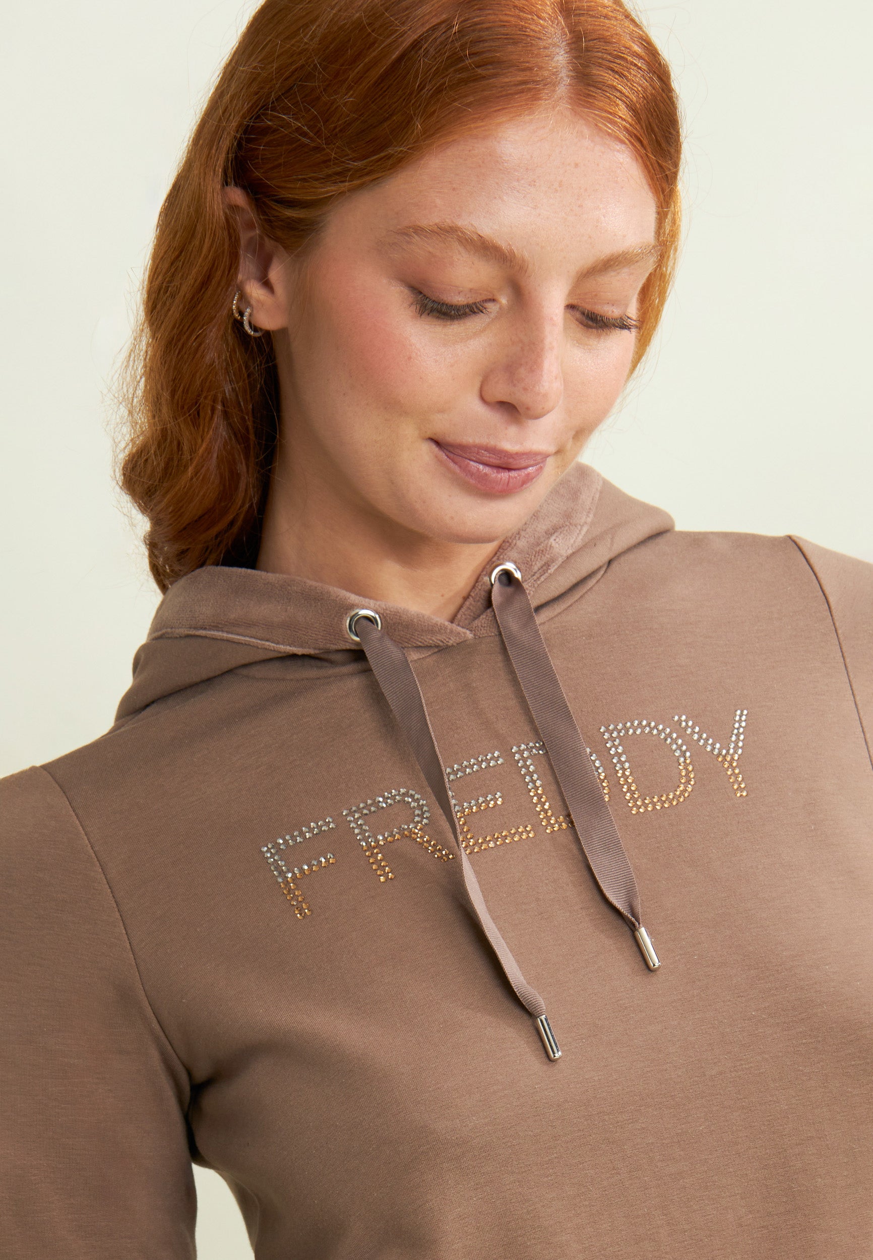 freddy-felpa-sportiva-donna-con-interno-cappuccio-in-velluto image 3