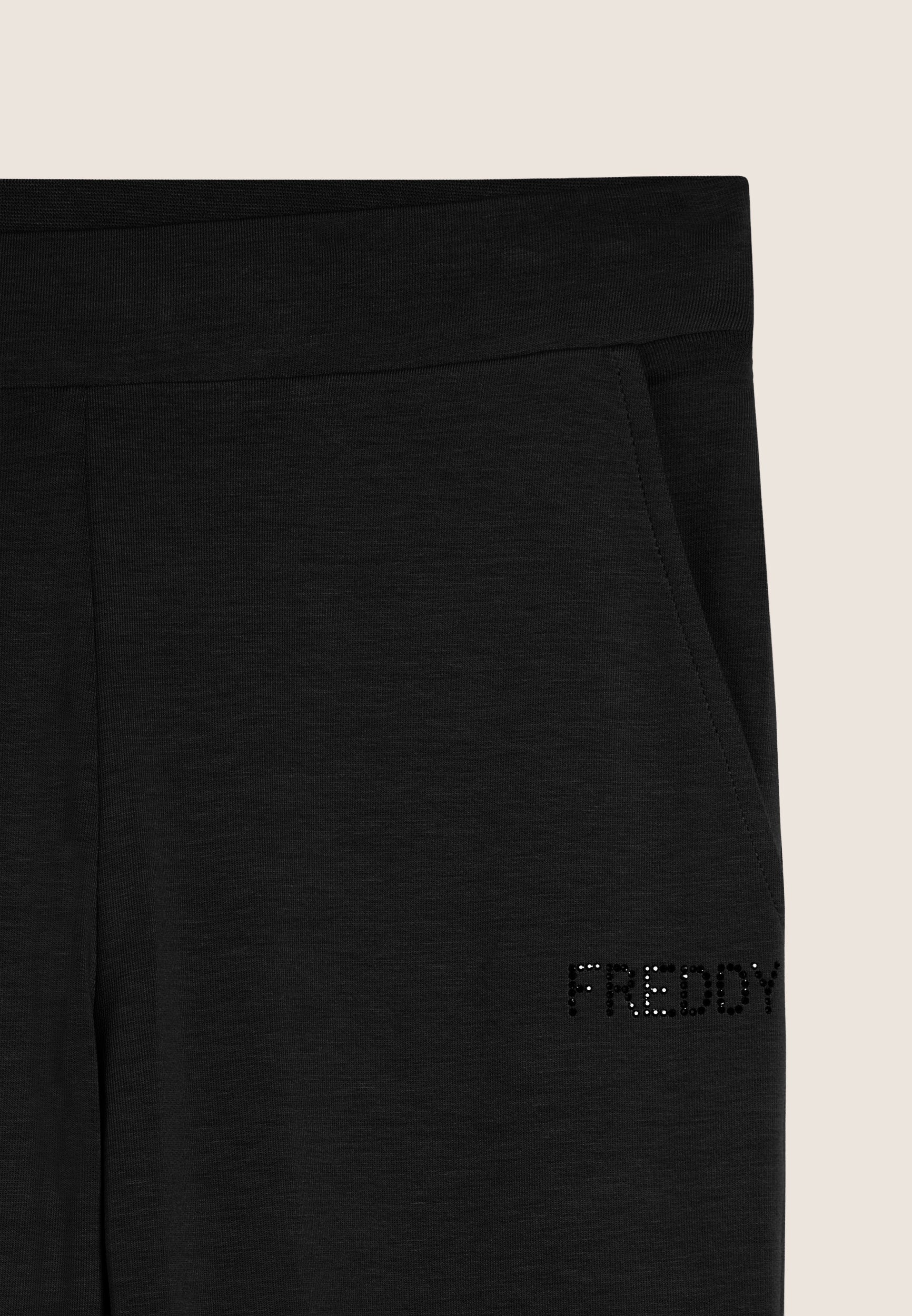 freddy-pantaloni-sportivi-cropped-regular-con-risvolto-e-strass image 8