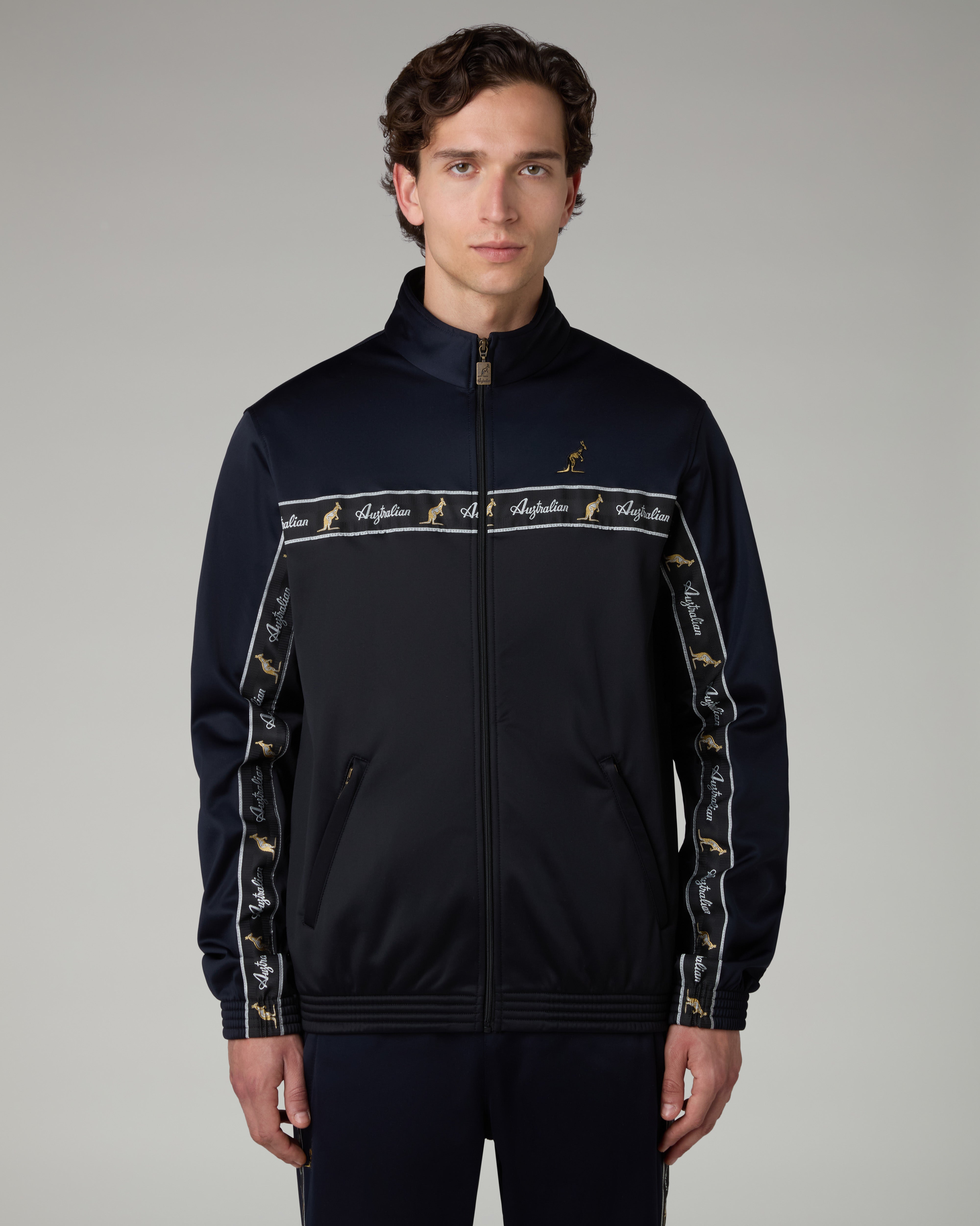 australian-duo-track-jacket-giacca-blu-navy-in-acetato-con-banda image 2