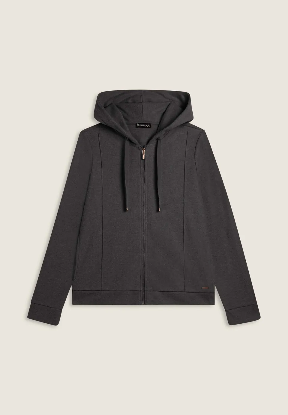 freddy-wr-up-felpa-donna-con-cappuccio-e-zip-effetto-tricot image 1