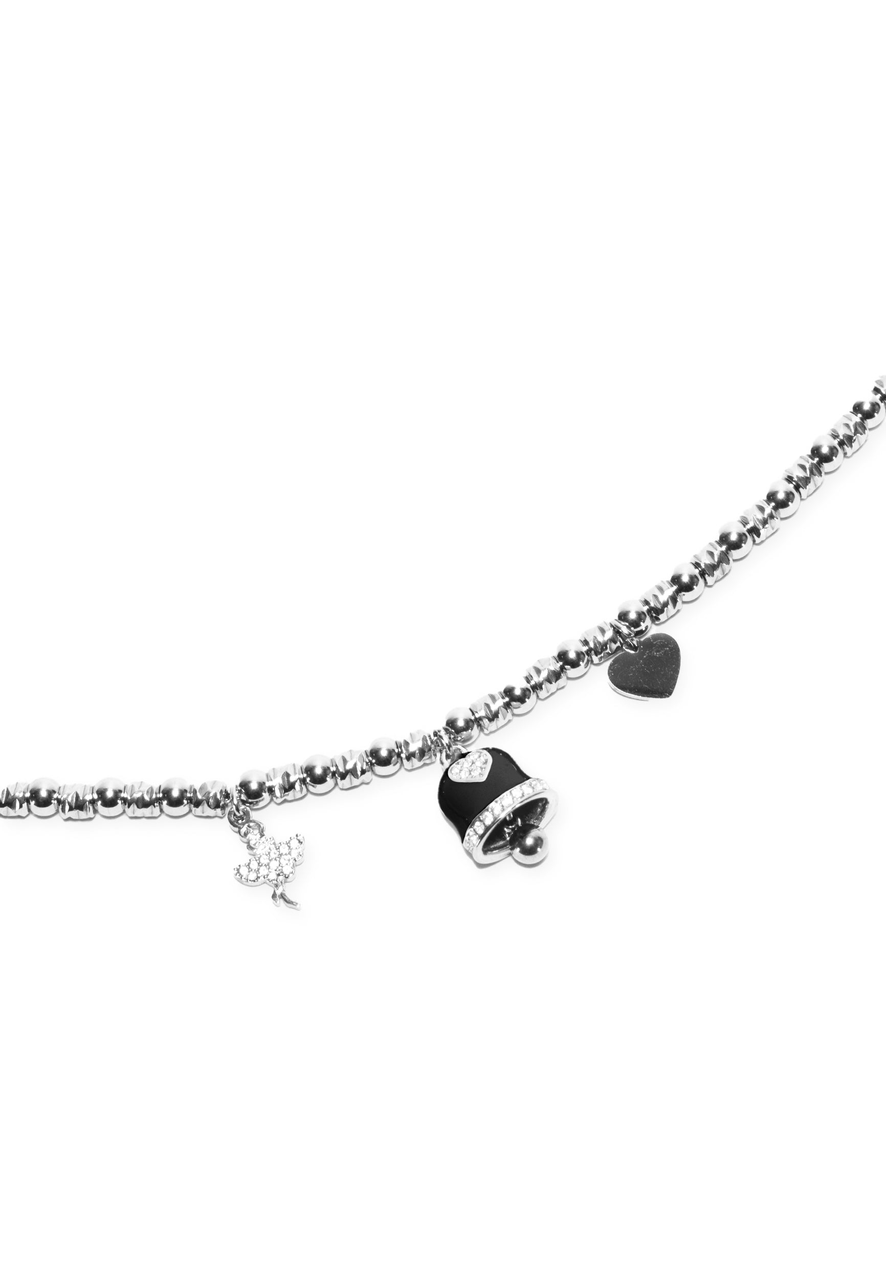 freddy-collana-acciaio-silver-316l-a-sfere-con-charms-nero-e-strass image 3