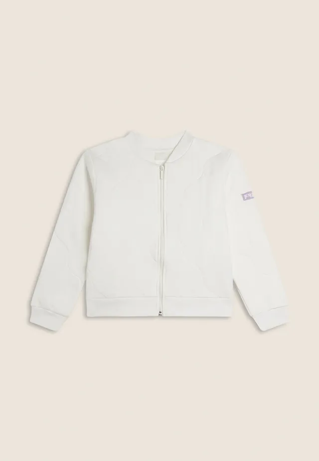 freddy-felpa-bambina-texturizzata-full-zip-collo-bomber image 1