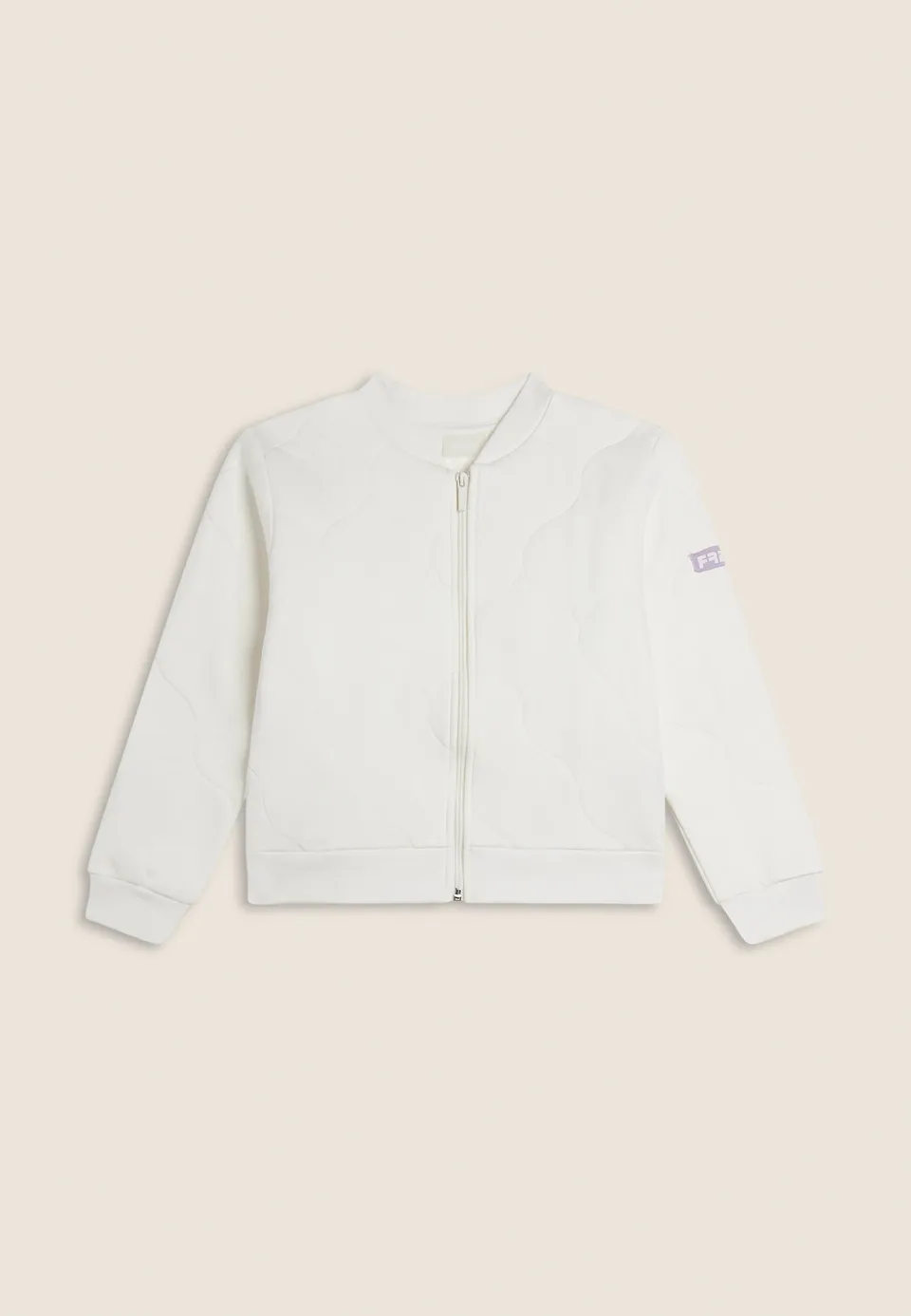 freddy-felpa-bambina-texturizzata-full-zip-collo-bomber image 1