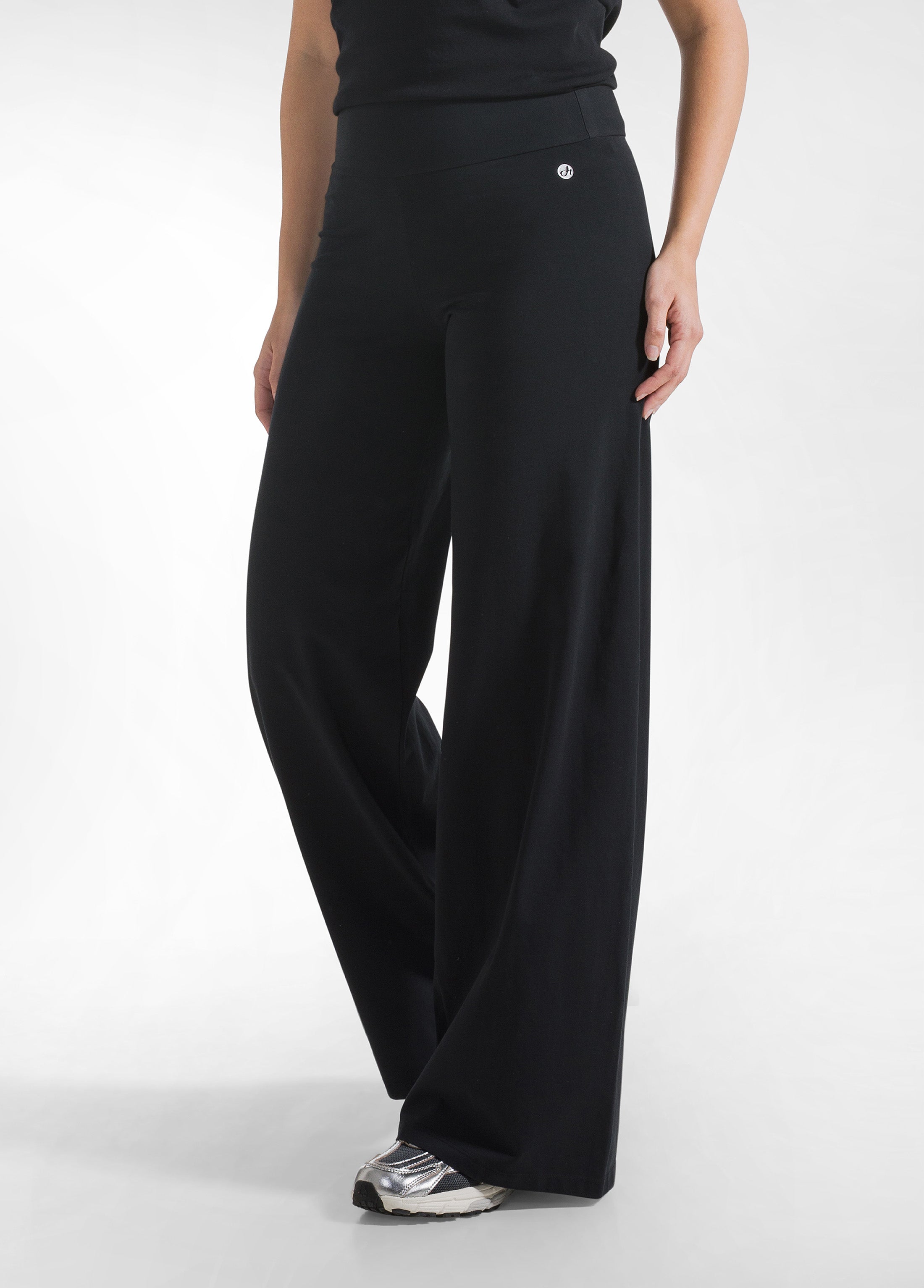 deha-pantaloni-in-jersey-stretch-con-fondo-elasticizzato-nero image 2