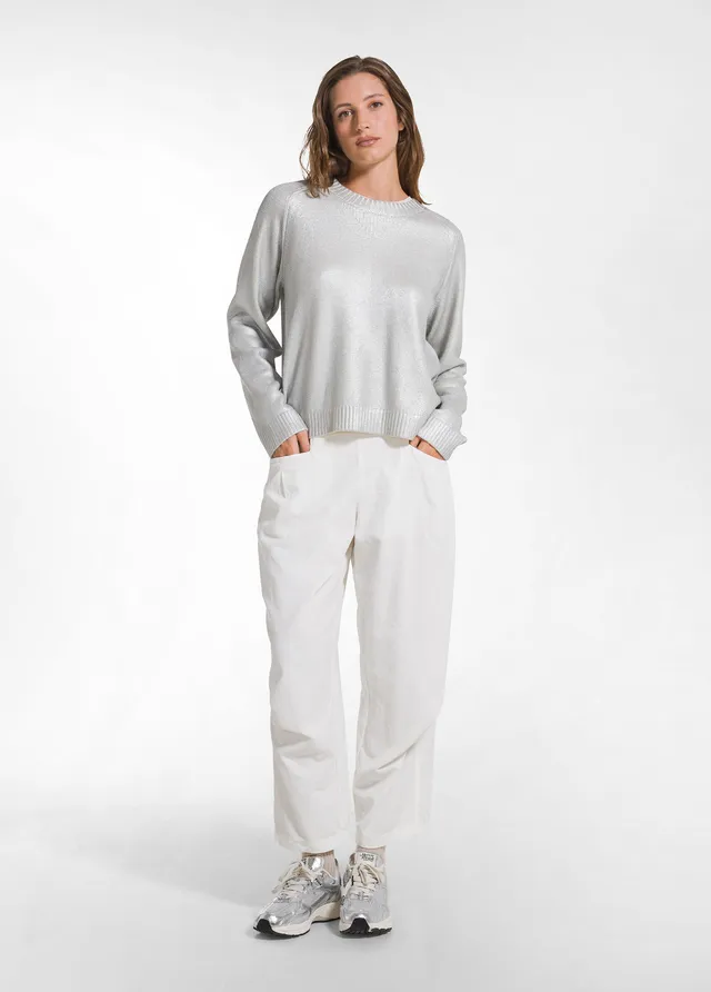 deha-d52357-pantalone-balloon-velluto-mille-righe-bianco image 1
