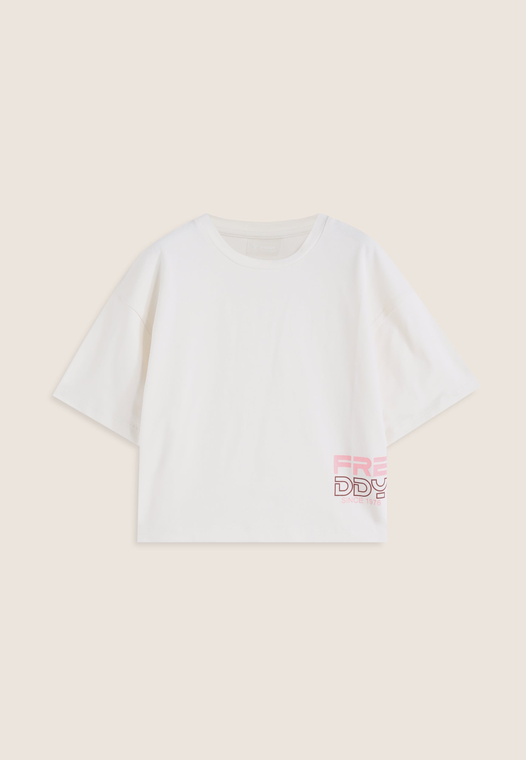 freddy-t-shirt-bambina-oversize-cropped-con-logo-laterale image 4