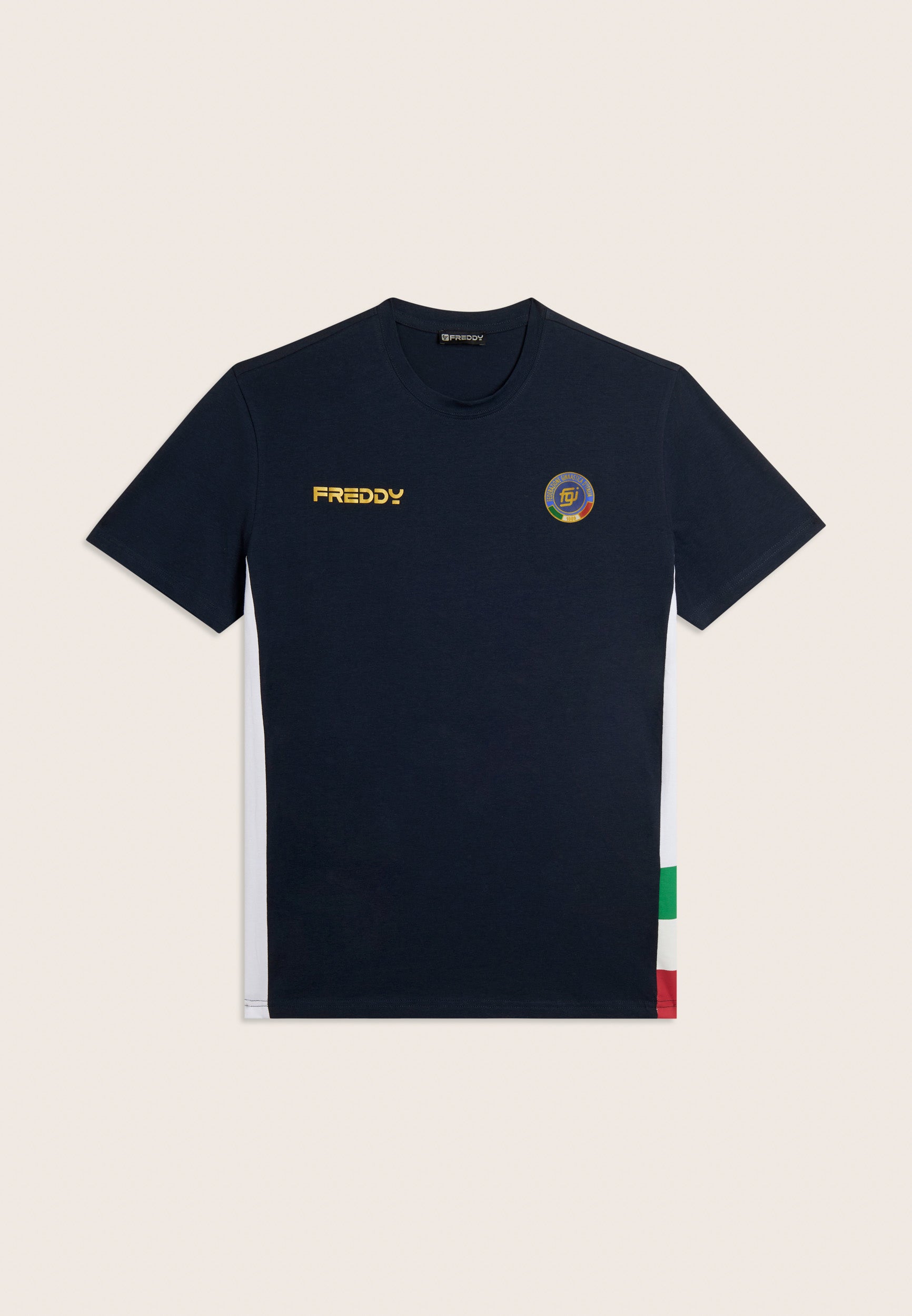 freddy-t-shirt-uomo-italia-fgi-blu-in-jersey-stretch image 6