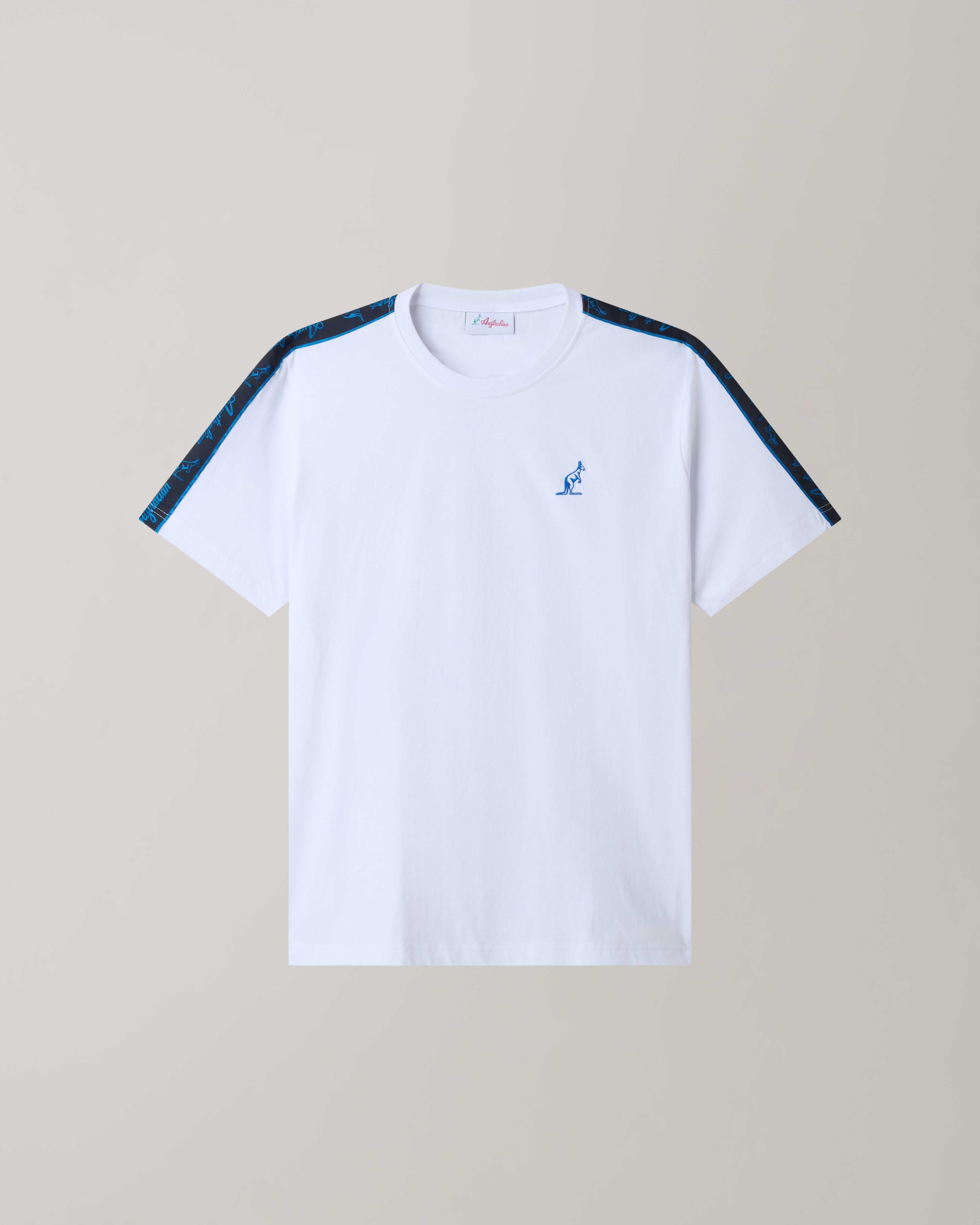 australian-blue-tape-t-shirt-maglia-cotone-bianco-banda-spalle image 5