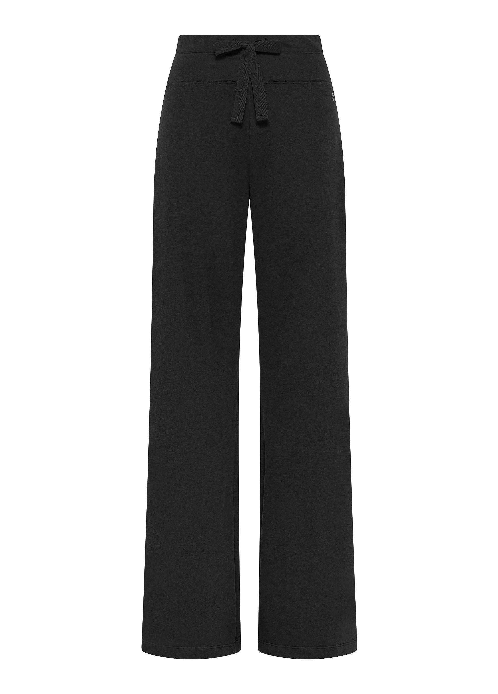 deha-pantaloni-a-gamba-morbida-in-felpina-stretch-organica-nero image 5