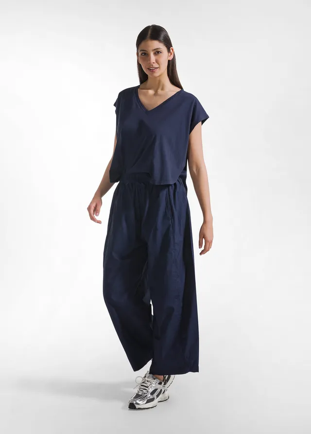 deha-d42715-pantaloni-baggy-popeline-parachute-blu image 1
