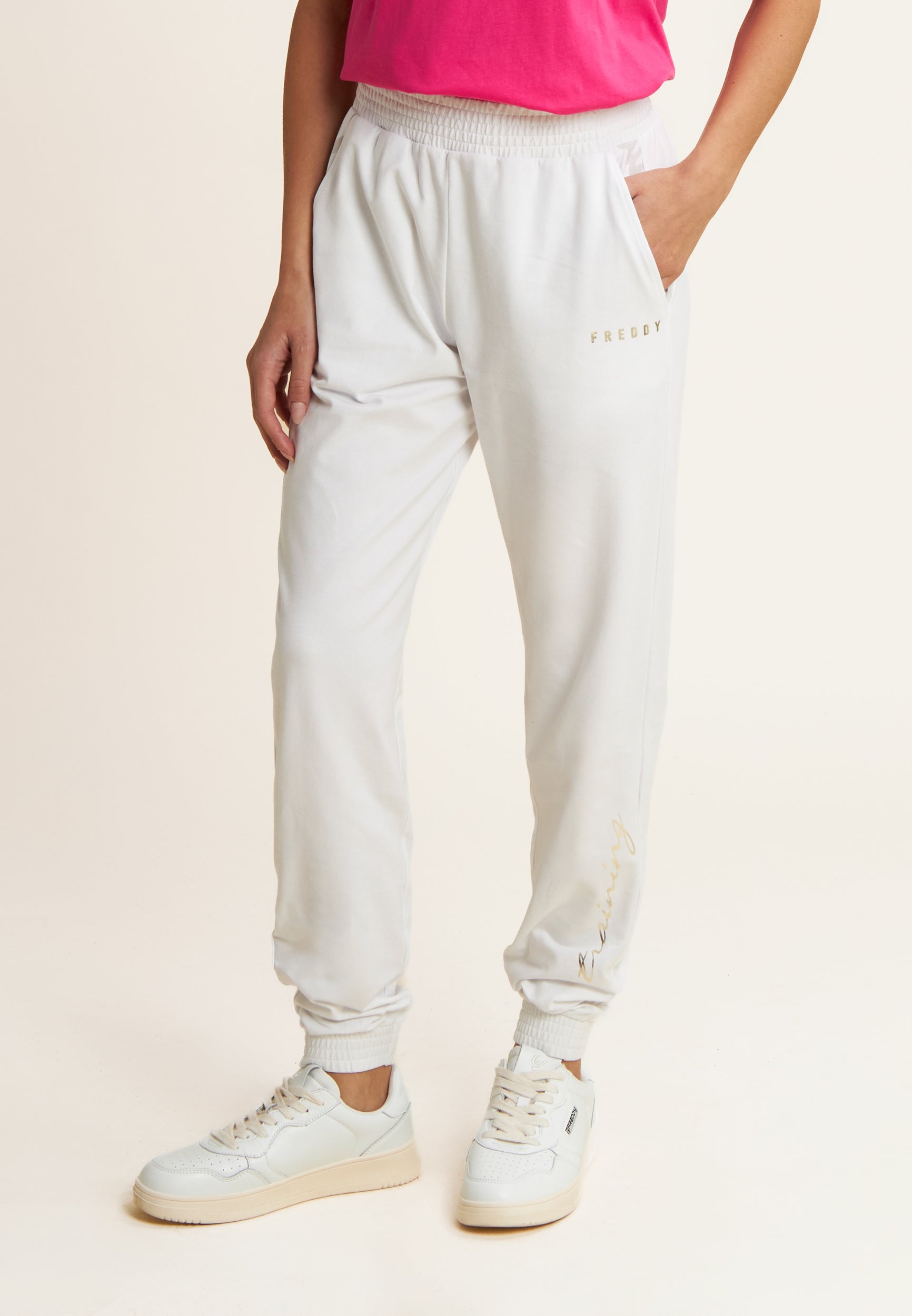 freddy-pantaloni-sportivi-regular-fit-con-elastico-e-dettagli-oro image 1