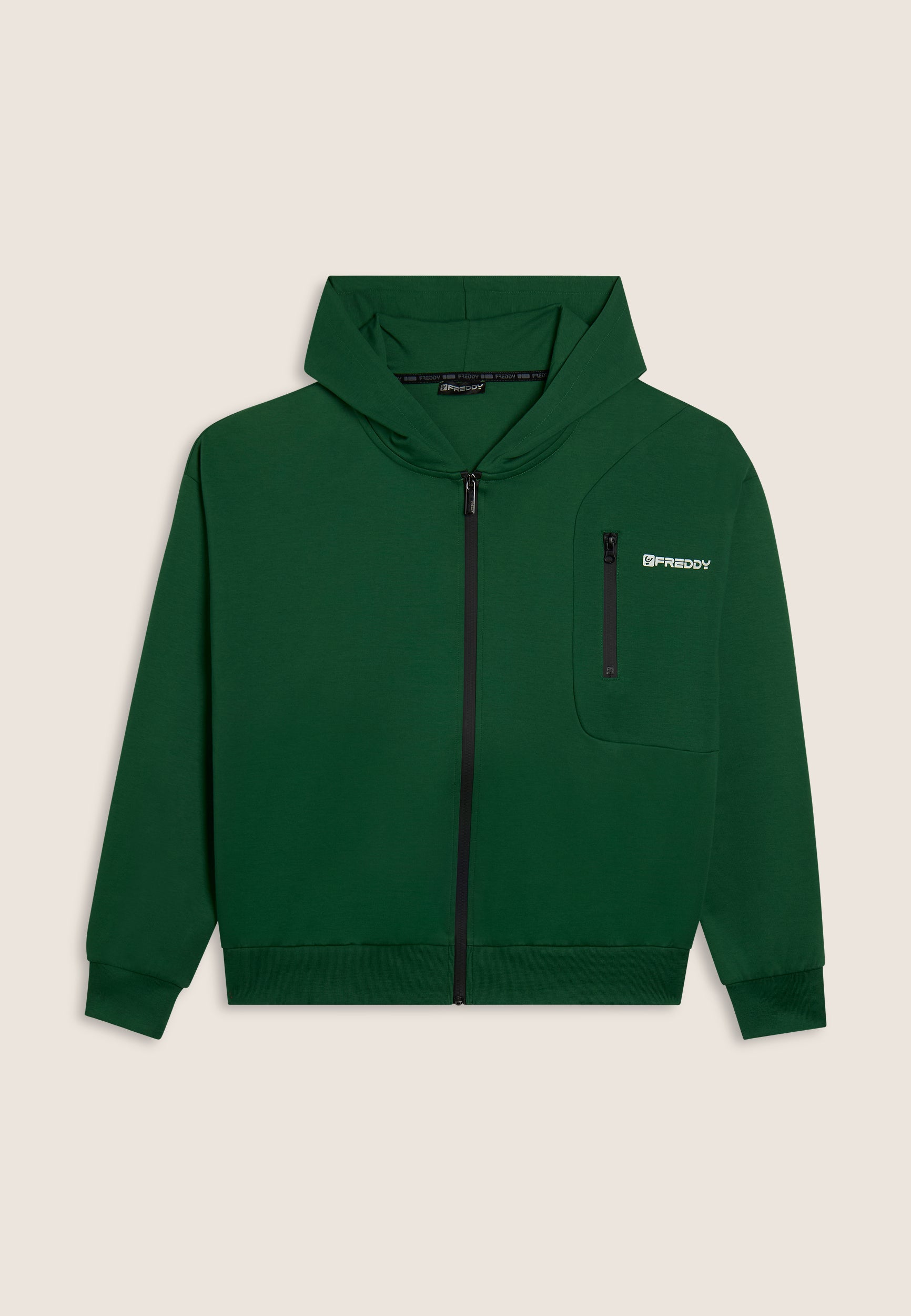 freddy-felpa-uomo-full-zip-con-cappuccio-jersey-e-tasca-zip image 5