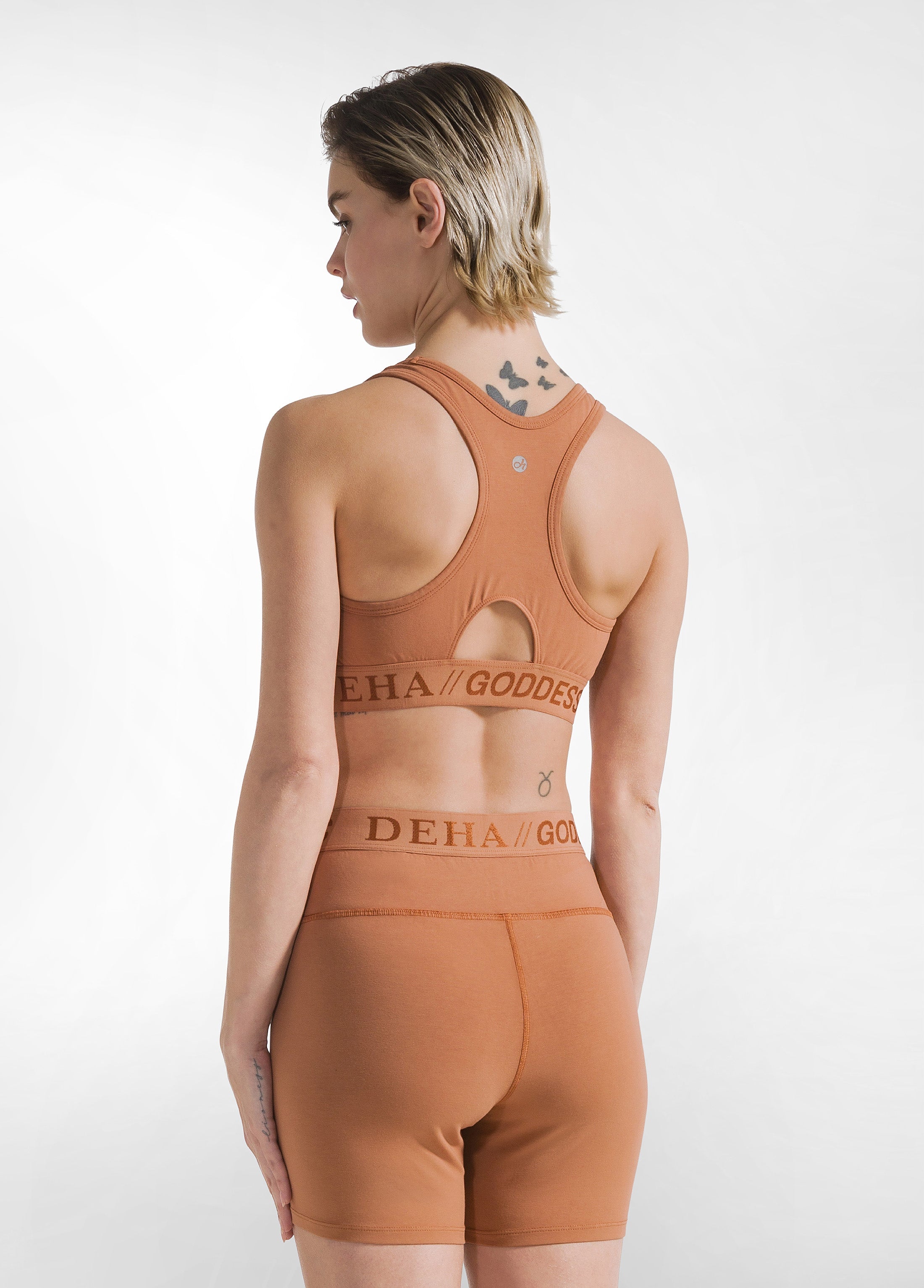 deha-top-vogatore-jersey-stretch-marrone-activewear-yoga image 2