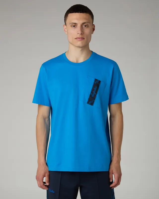 australian-pocket-t-shirt-maglia-cotone-blu-capri-con-tasca image 1
