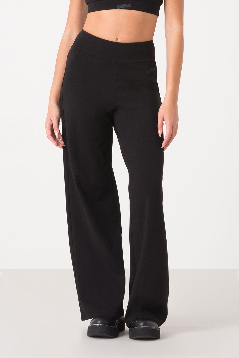 dimensione-danza-basic-pantalone-jersey-stretch-vita-alta-gamba-ampia image 1