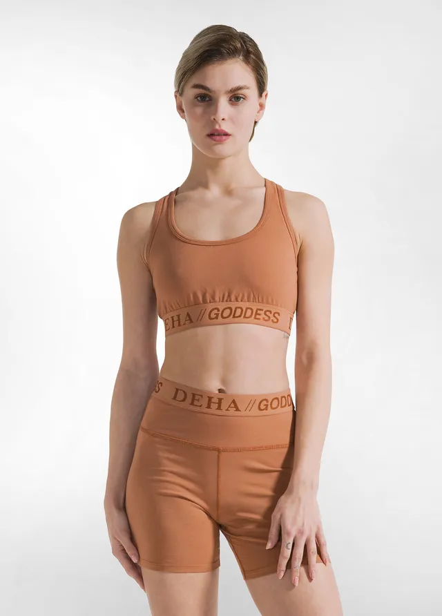 deha-top-vogatore-jersey-stretch-marrone-activewear-yoga image 1