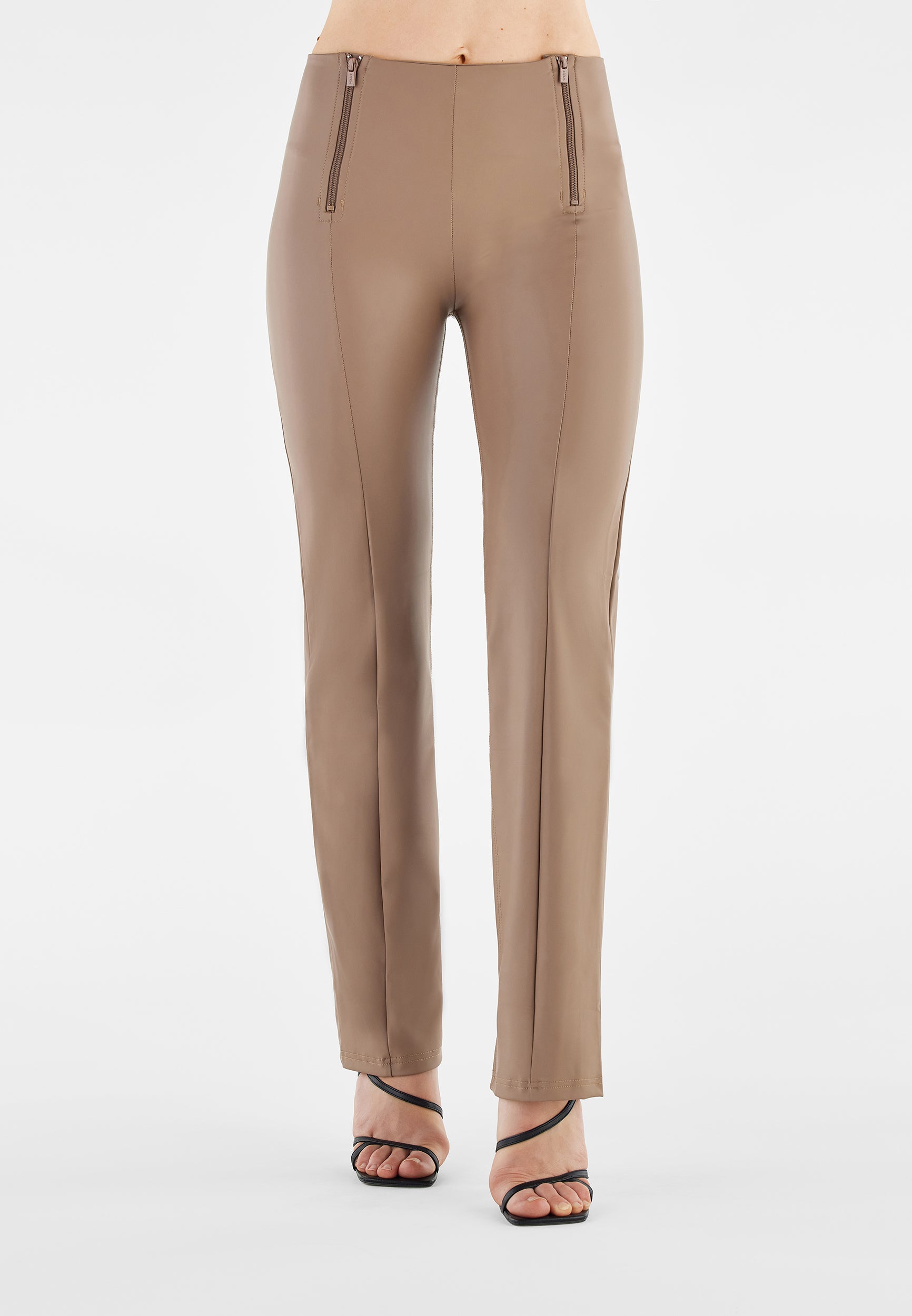 freddy-wr-up-pantaloni-wide-leg-vita-alta-doppia-zip-in-similpelle image 7