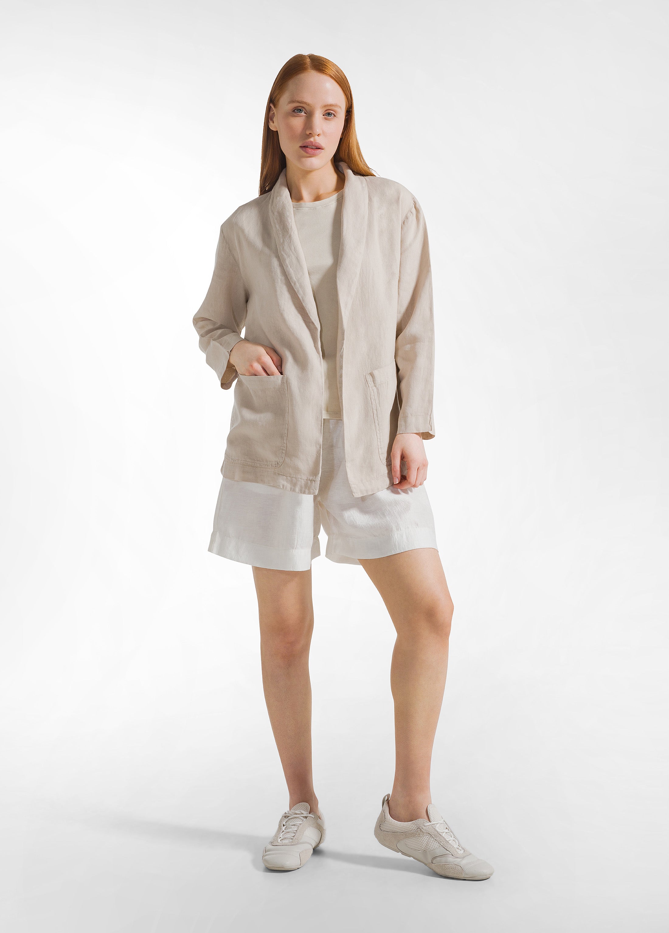 deha-blazer-in-lino-destrutturato-beige image 4
