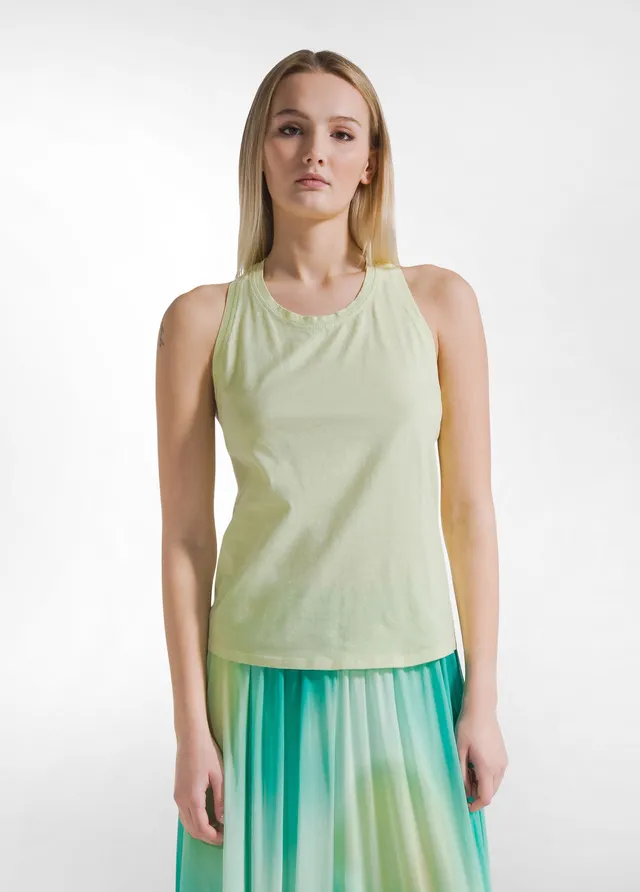 deha-d42131-top-vogatore-in-cotone-organico-giallo-con-pizzo image 1