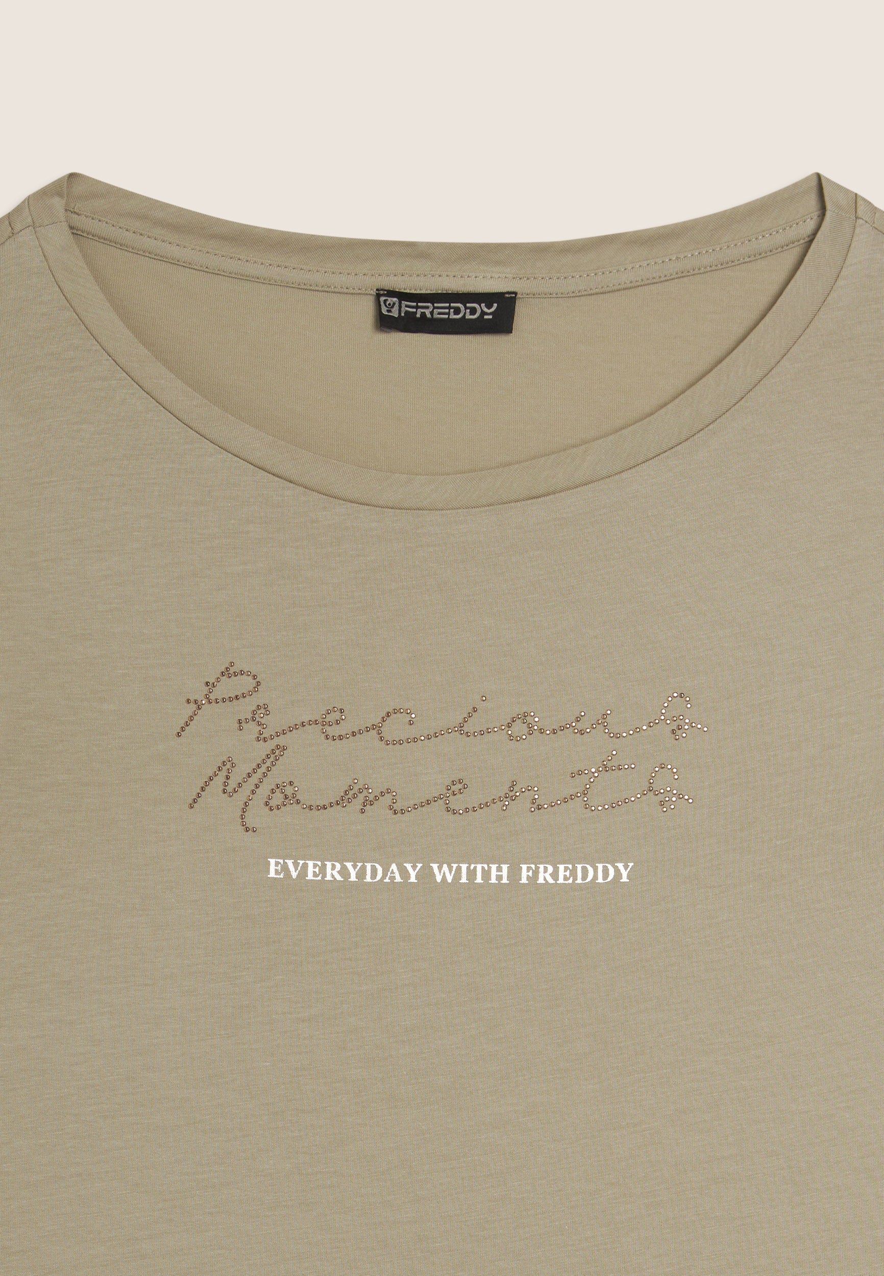 freddy-wr-up-t-shirt-regular-maniche-crinkle-con-scritta-gioiello-precious-momen image 7