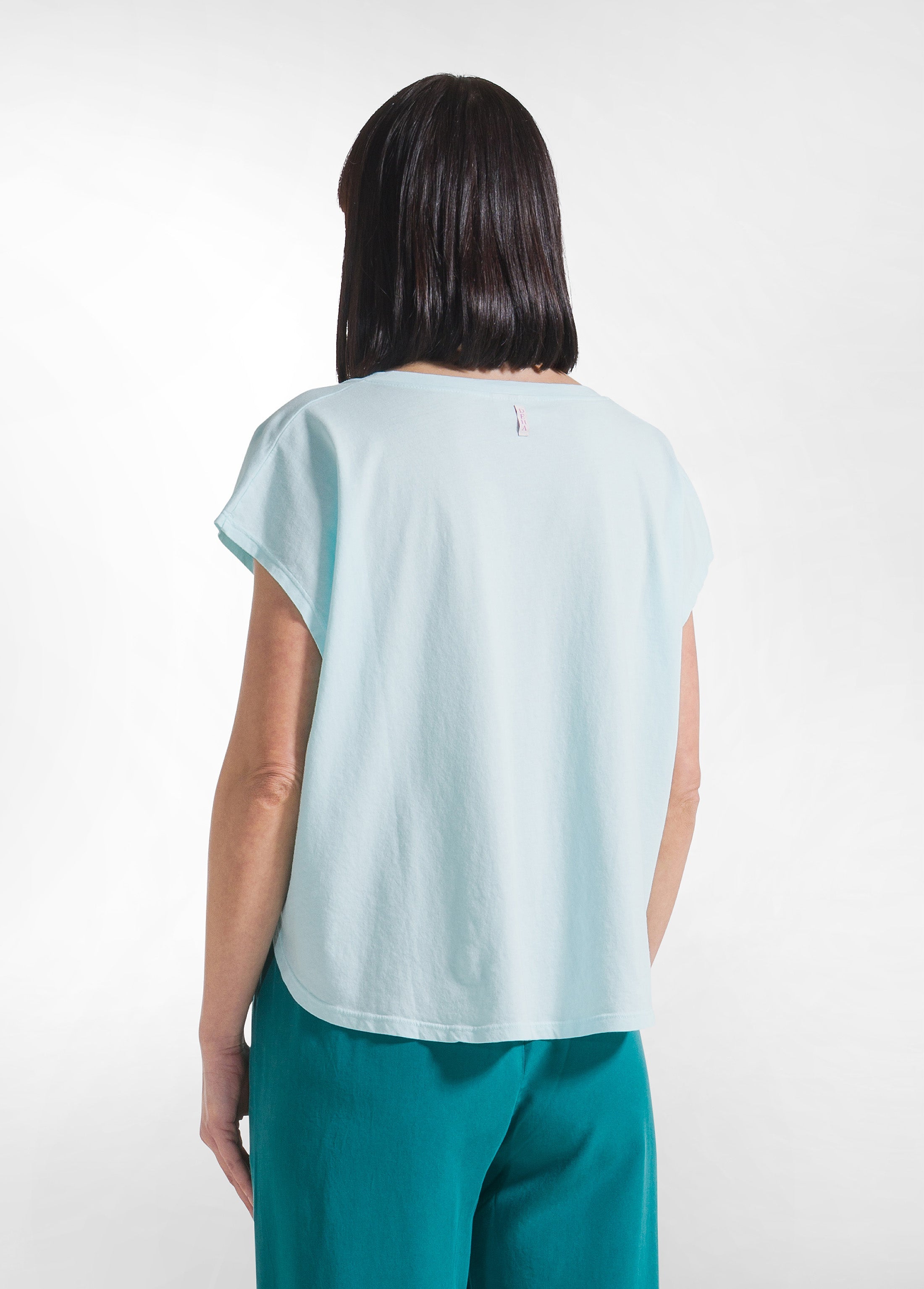 deha-t-shirt-loose-fit-in-jersey-organico-blu-100-cotone image 2