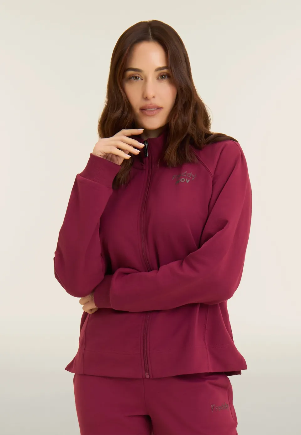 freddy-felpa-boxy-cropped-donna-full-zip-collo-alto image 1