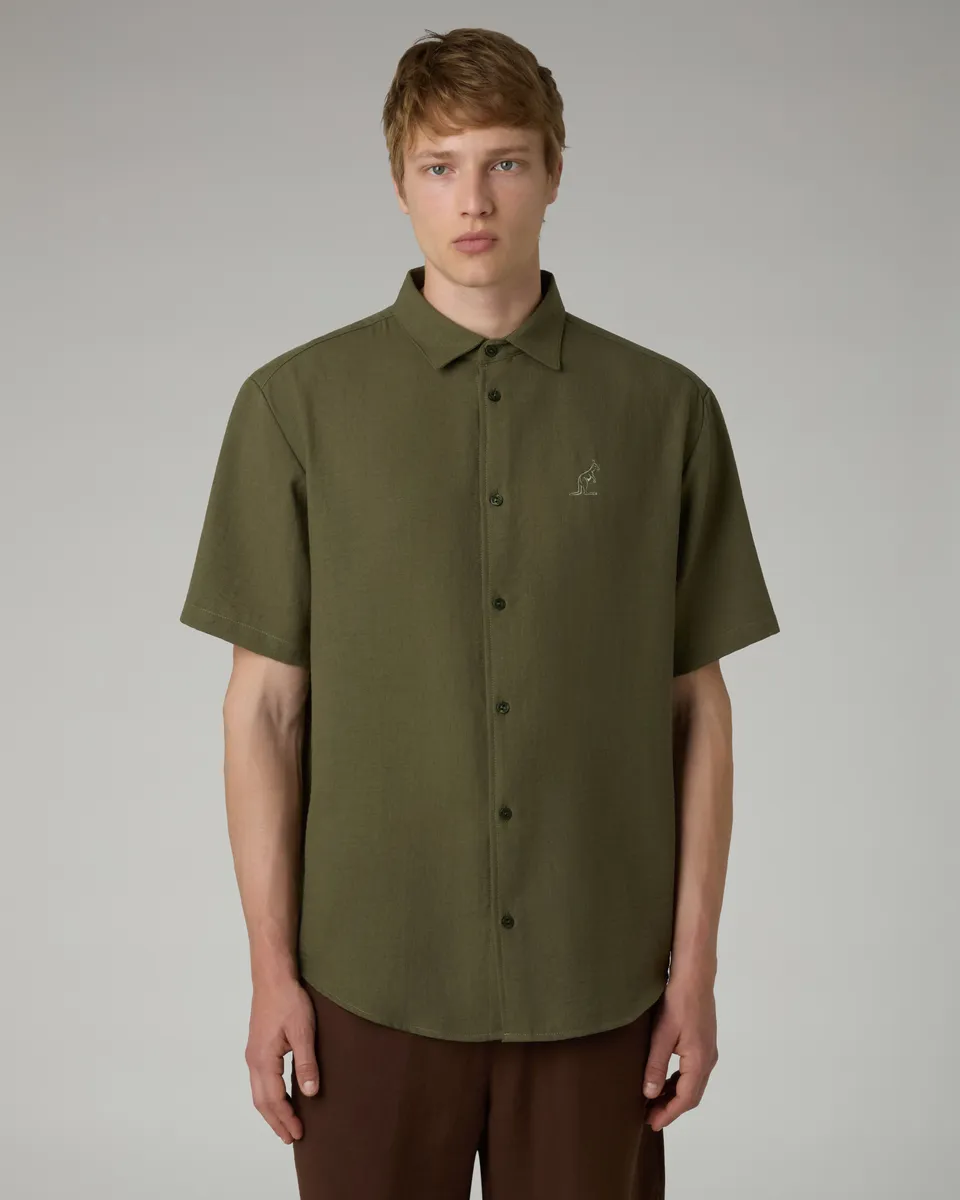 australian-doric-shirt-camicia-manica-corta-in-canvas image 1
