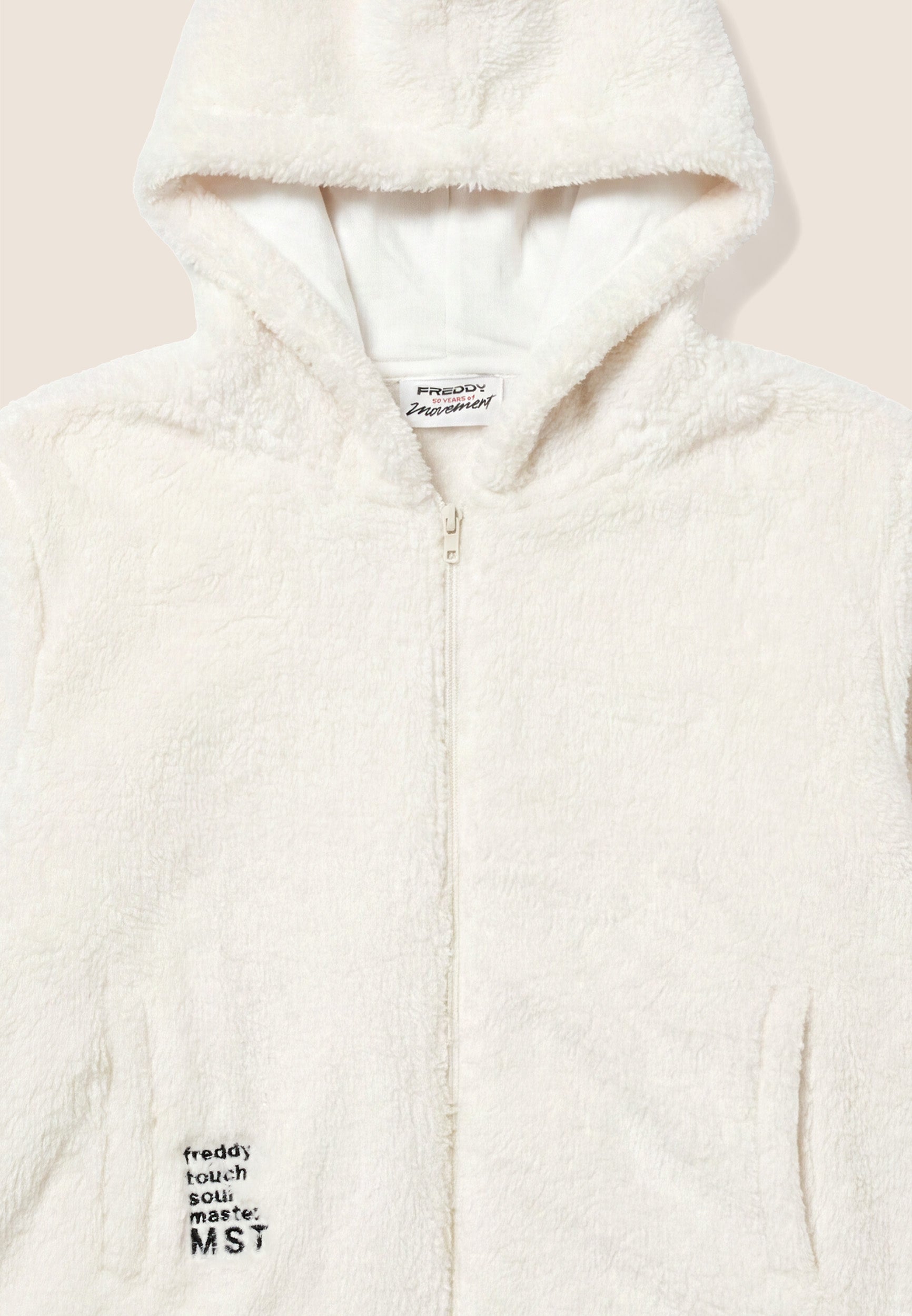 freddy-felpa-donna-in-pile-teddy-con-zip-e-cappuccio image 3