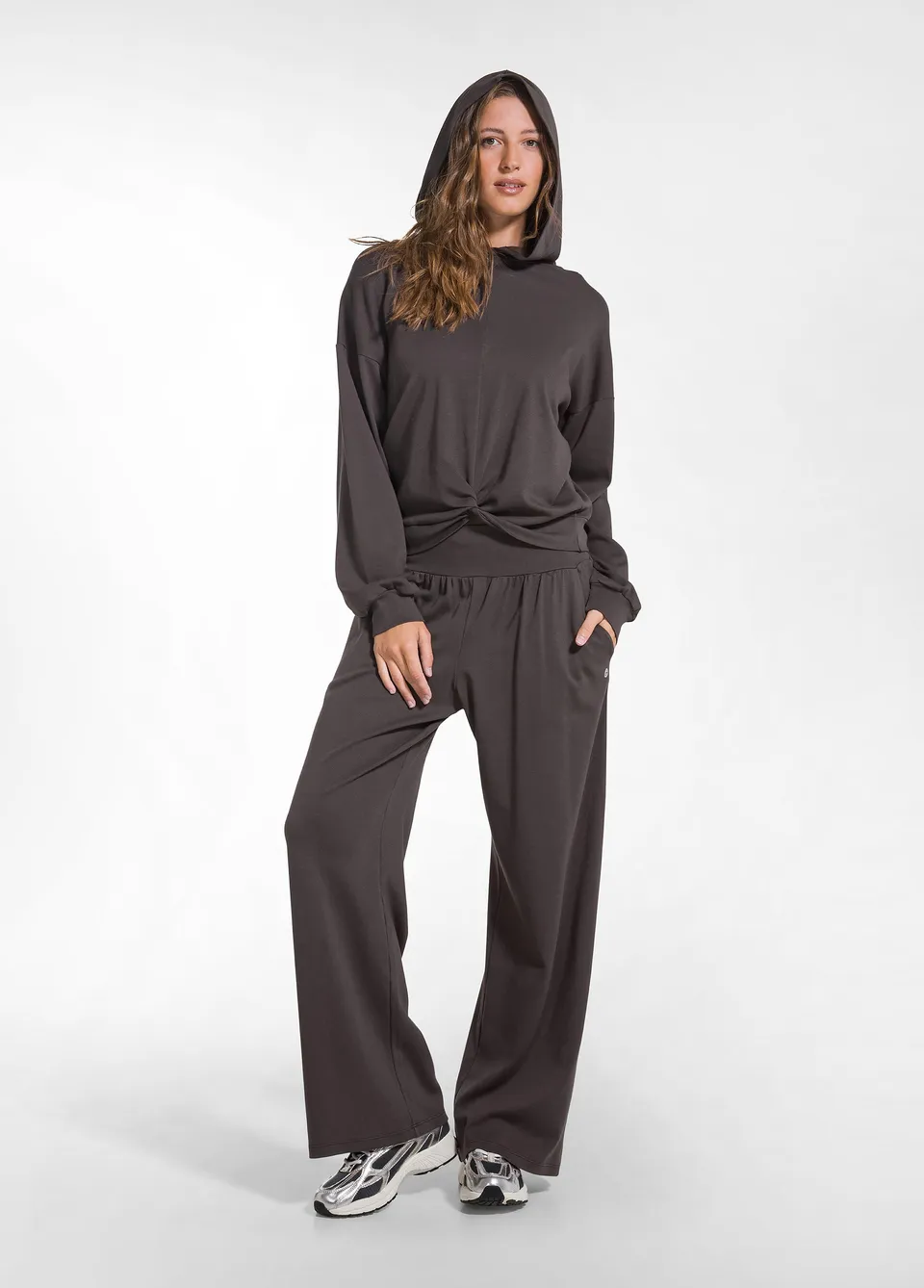 deha-pantalone-d52055-interlock-cotone-organico-marrone-pantaloni-yoga-leisure-d image 1