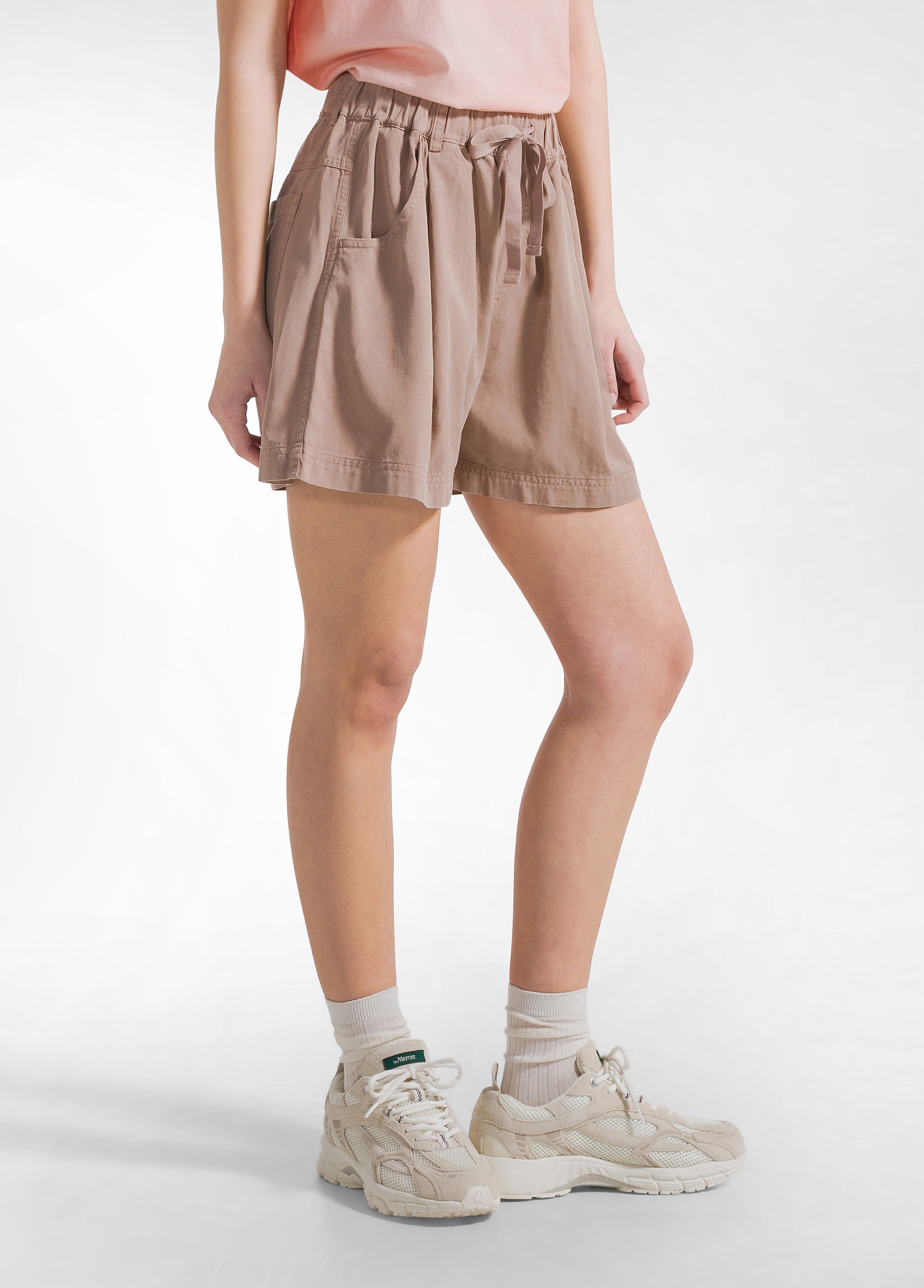 deha-shorts-in-twill-di-lyocell-marrone image 2