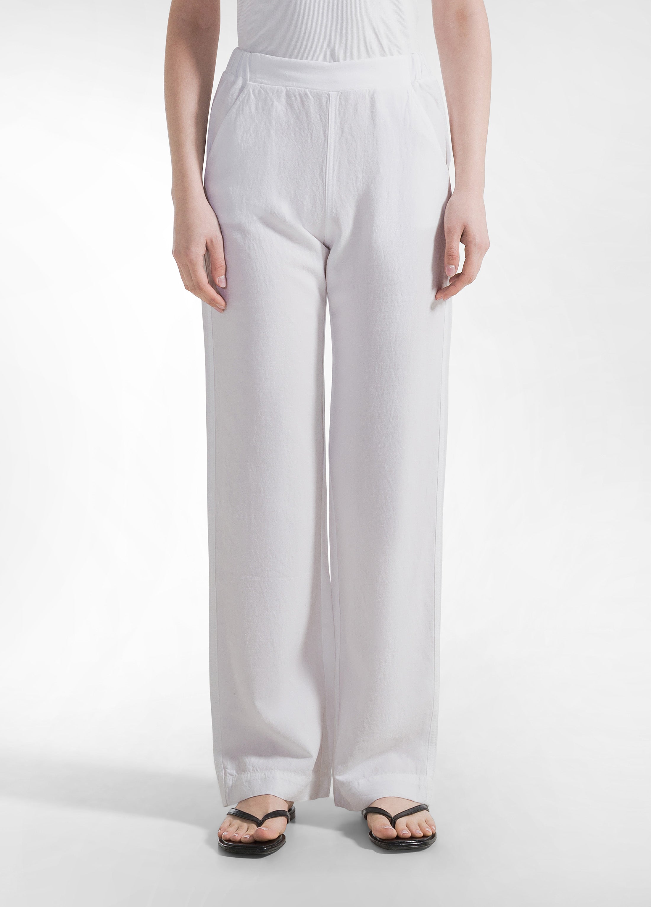 deha-pantalone-misto-lino-e-lyocell-bianco-donna-comodo-170-g image 2