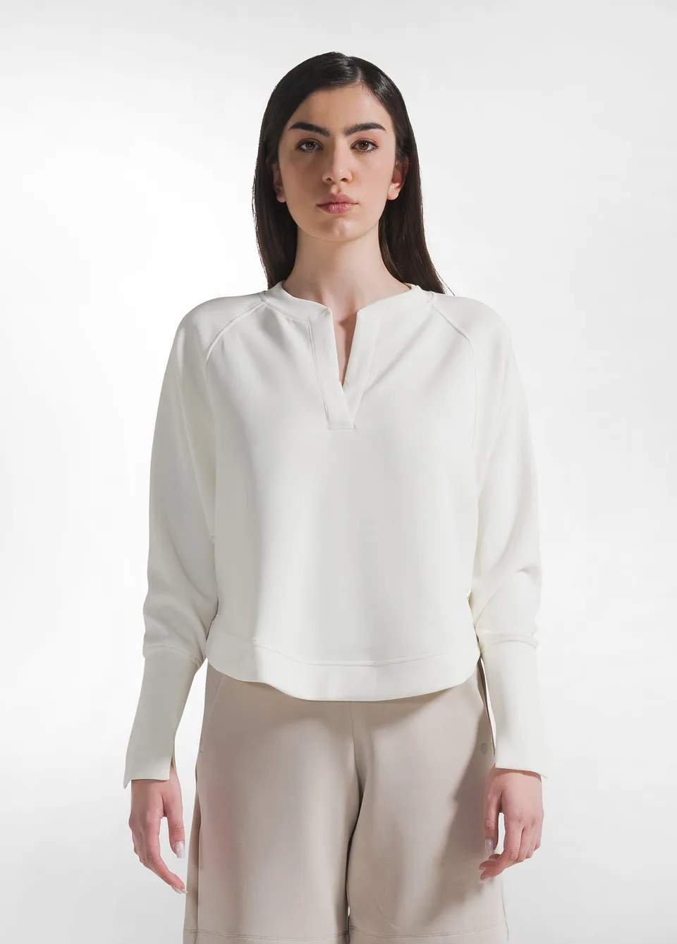 deha-felpa-girocollo-soft-touch-bianco-in-modal image 1