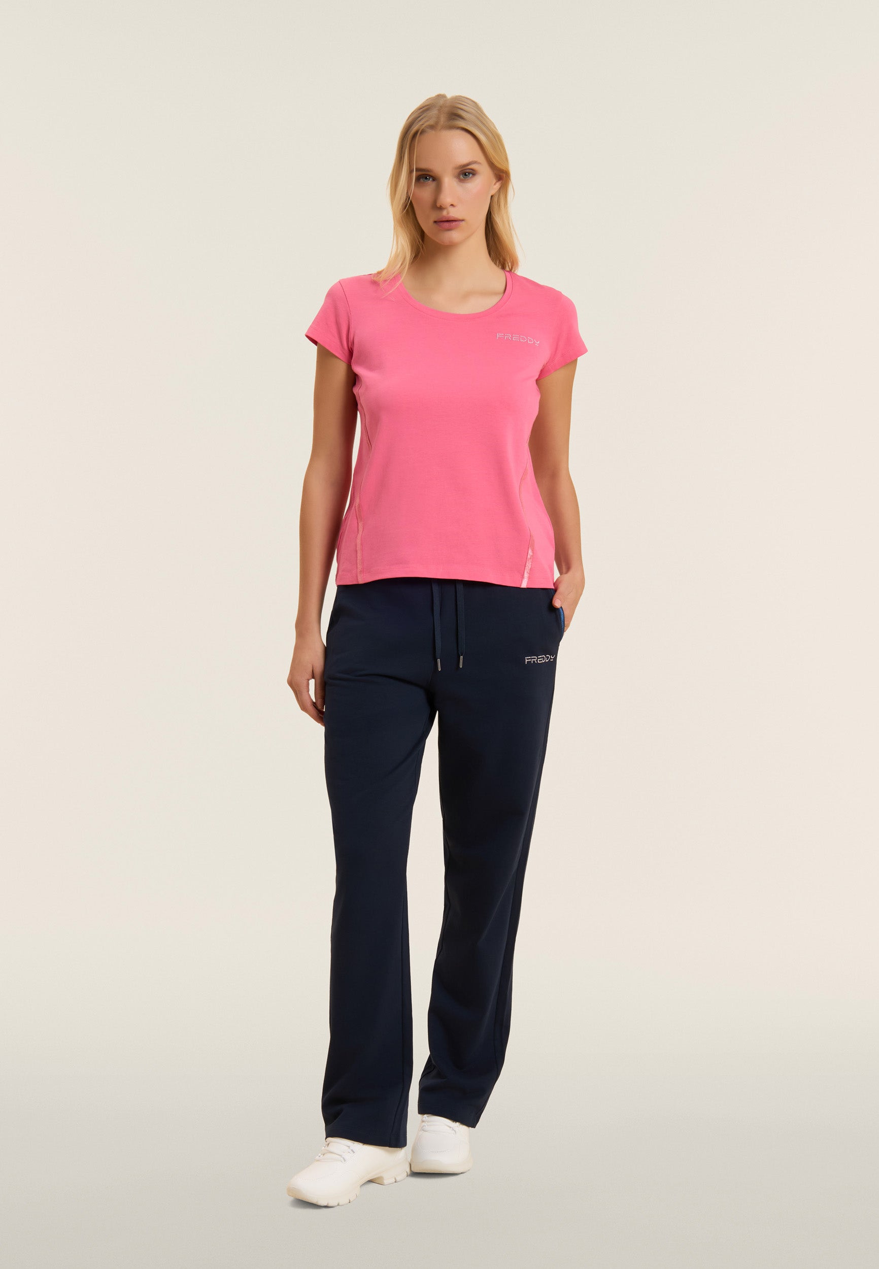 freddy-pantaloni-sportivi-comfort-fit-gamba-dritta-in-jersey-cotone image 5