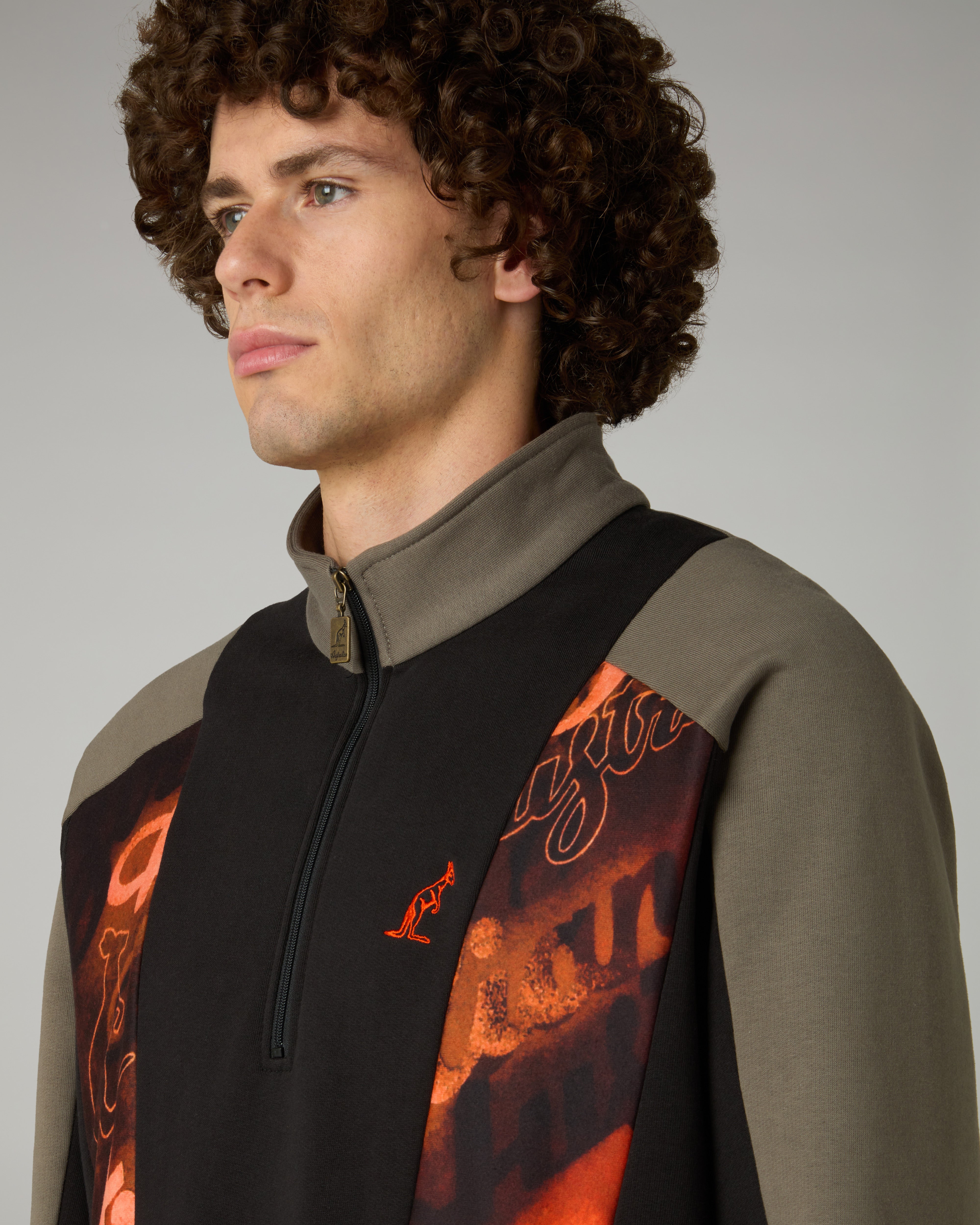 australian-rust-half-zip-crewneck-felpa-mezza-zip-nero image 4