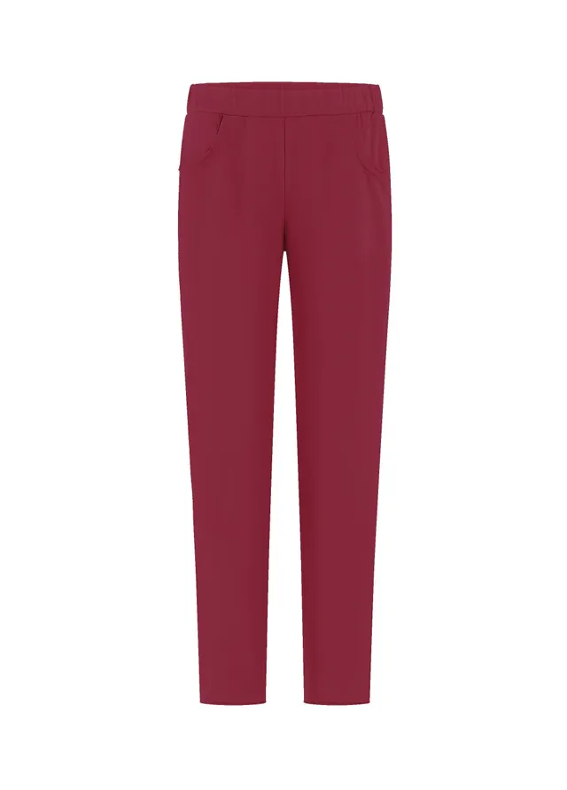 deha-pantaloni-slim-fit-in-cotone-stretch-rosso image 1