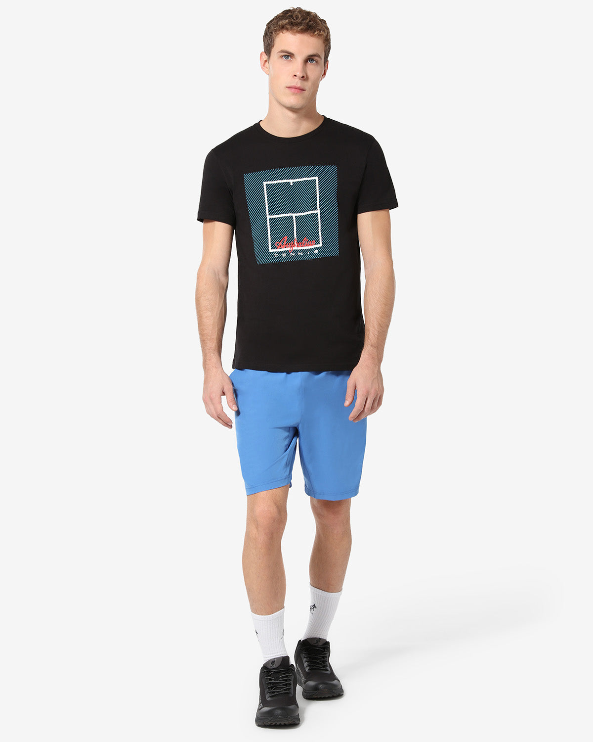 australian-tennis-court-t-shirt-maglietta-cotone-nera image 2