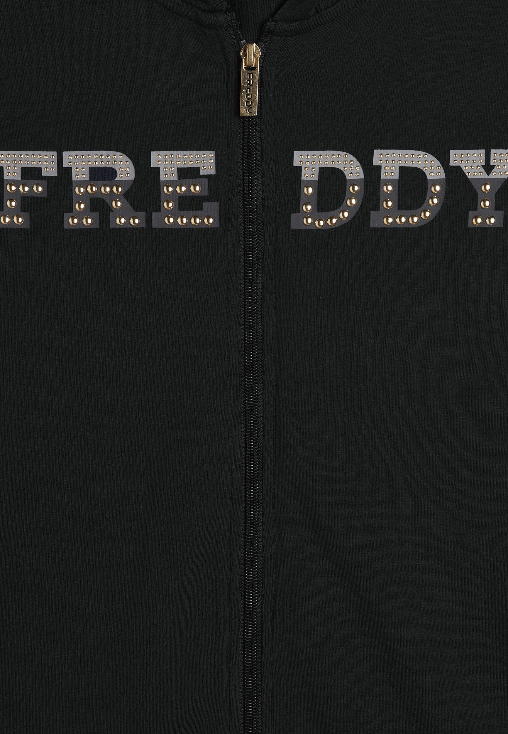 freddy-felpa-comfort-con-zip-e-cappuccio-grafica-dorata image 6