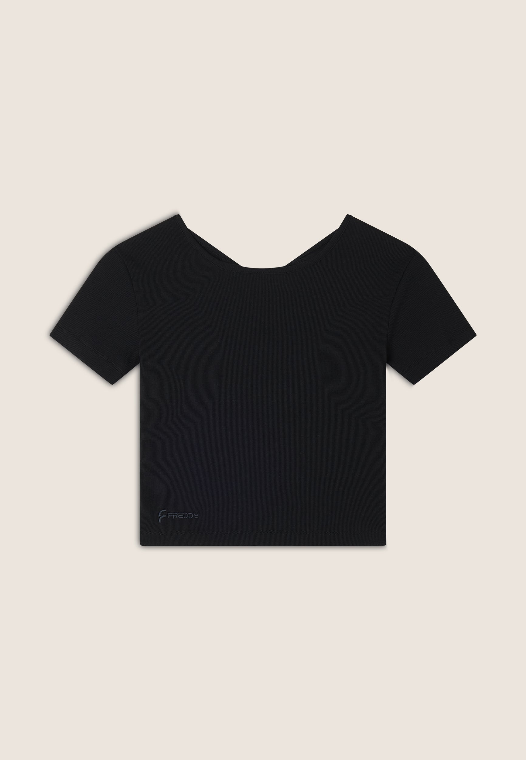 freddy-t-shirt-slim-fit-cropped-a-costine-con-apertura-sulla-schiena image 5