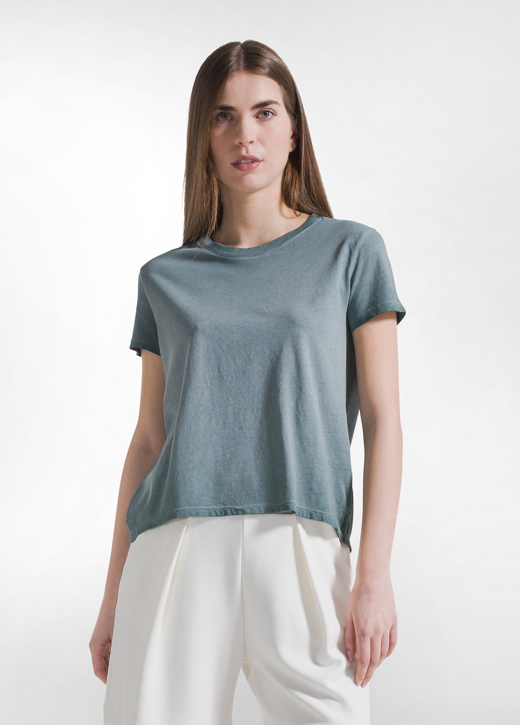 deha-t-shirt-effetto-sfumato-in-cotone-organico-verde image 1