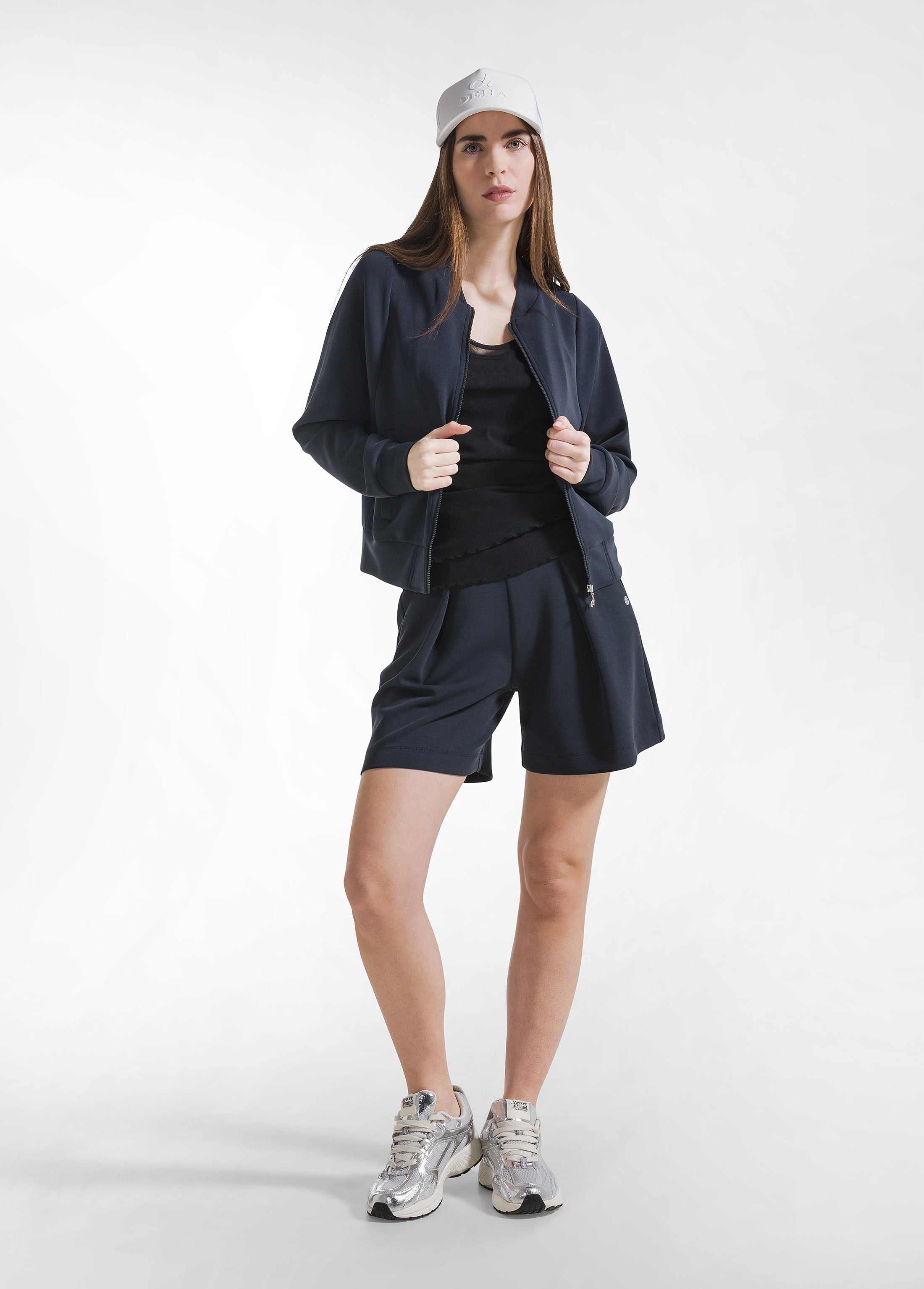 deha-canotta-doppio-strato-in-tulle-nero-trasparente-donna image 4