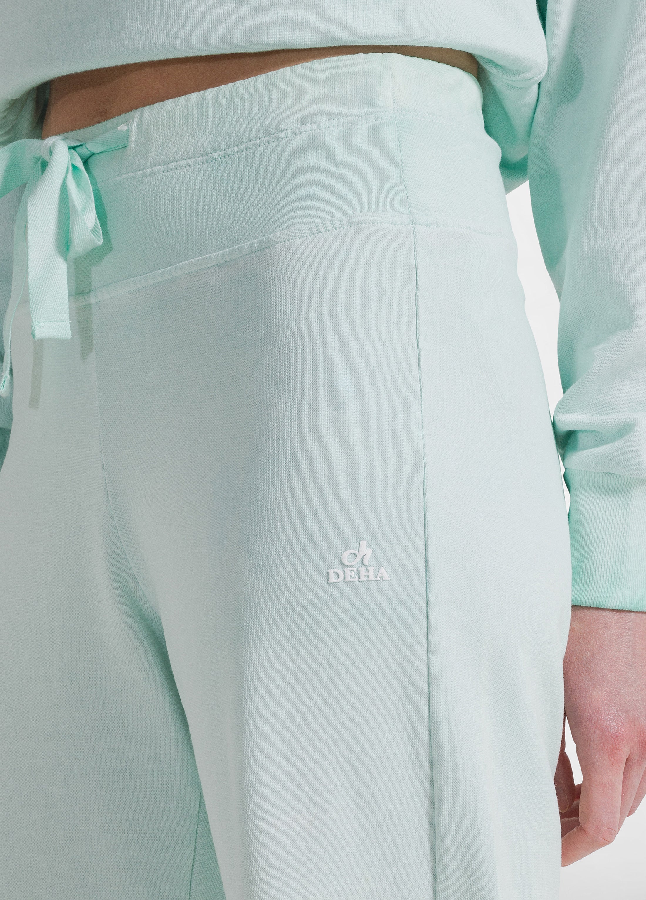 deha-pantaloni-flare-effetto-sfumato-blu-in-cotone-organico image 4