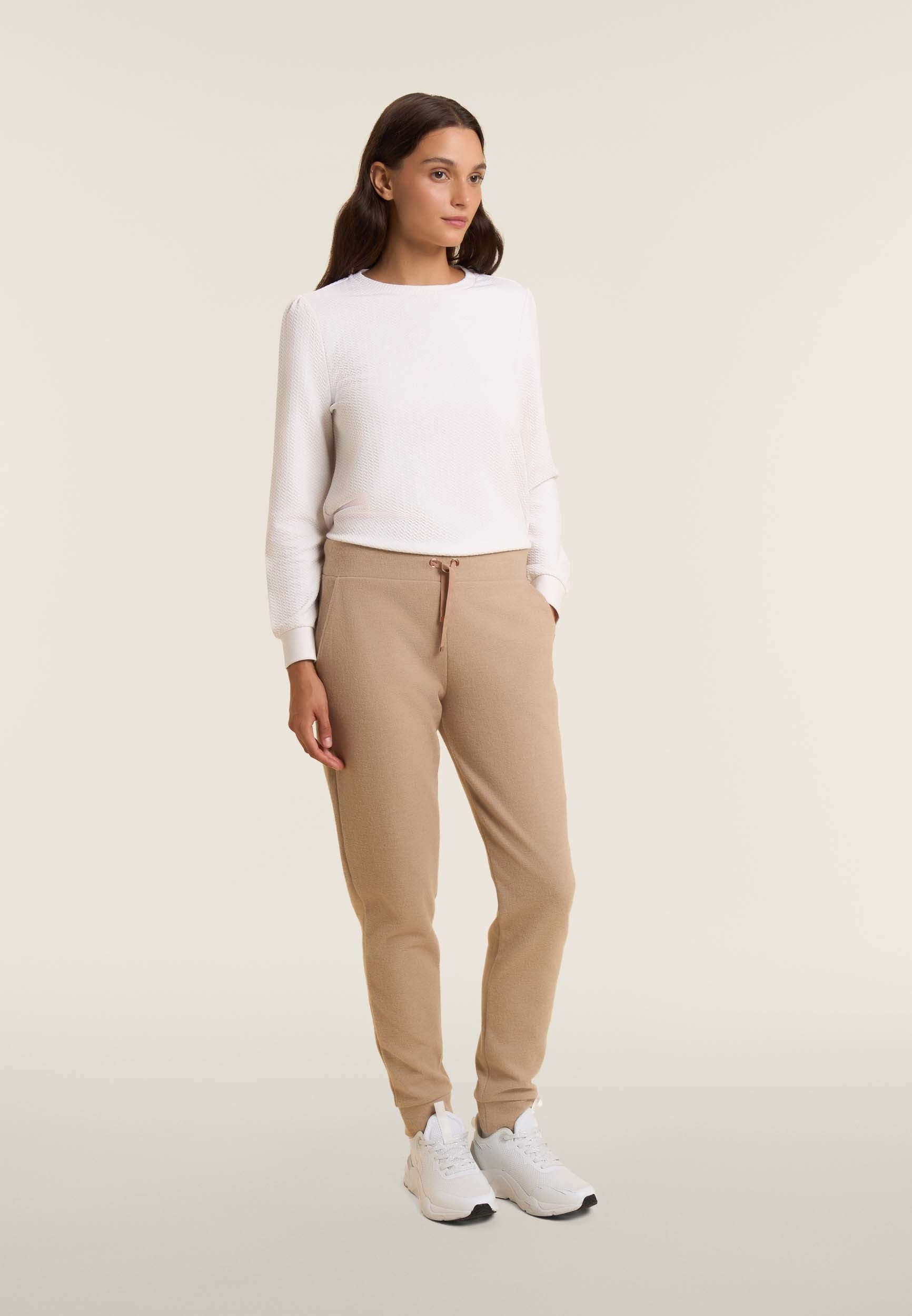 freddy-pantaloni-donna-effetto-tricot-con-polsini-felpa-garzata image 2