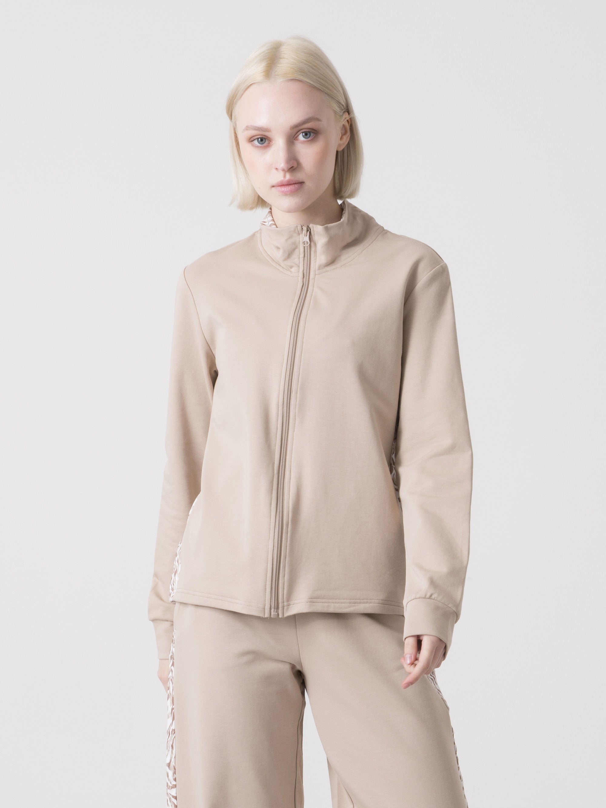 felpa-donna-full-zip-stretch-dimensione-danza-con-inserti-animalier image 1