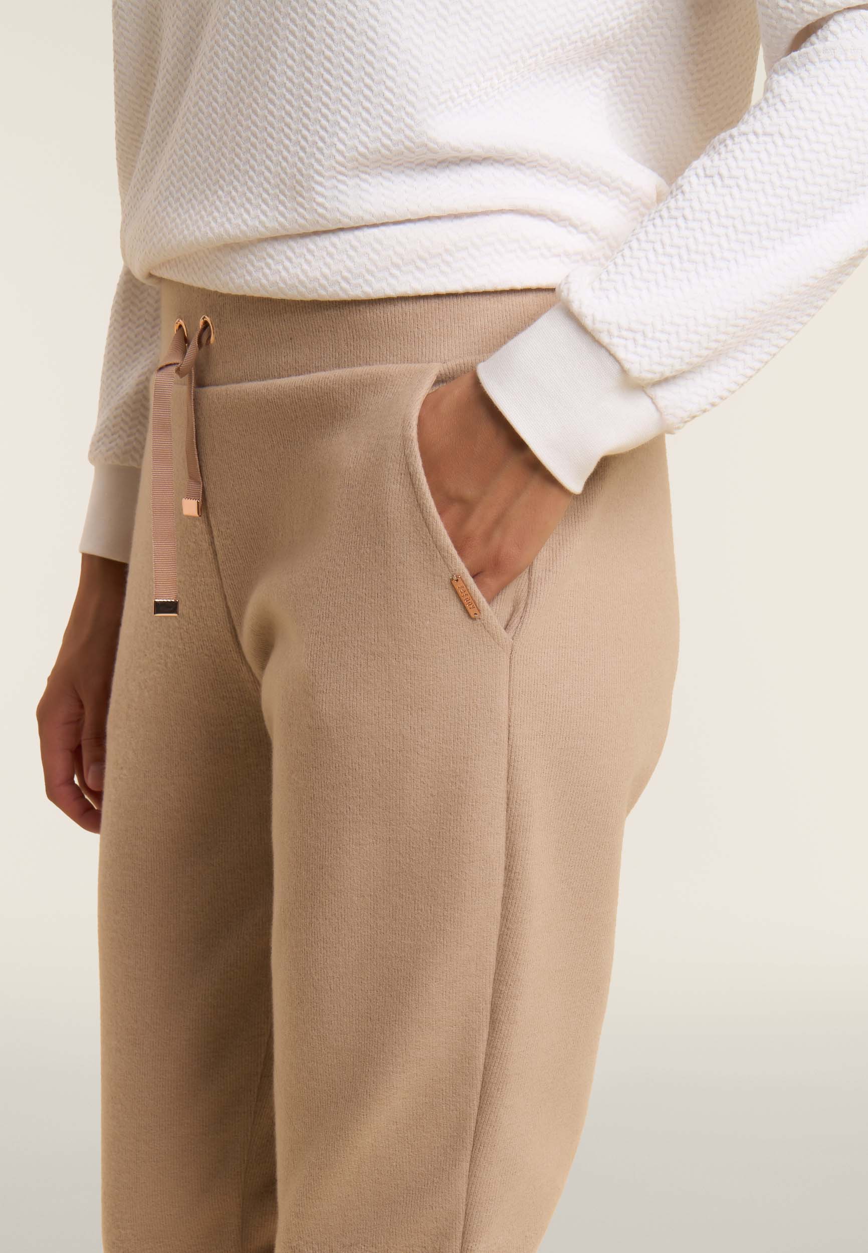 freddy-pantaloni-donna-effetto-tricot-con-polsini-felpa-garzata image 4
