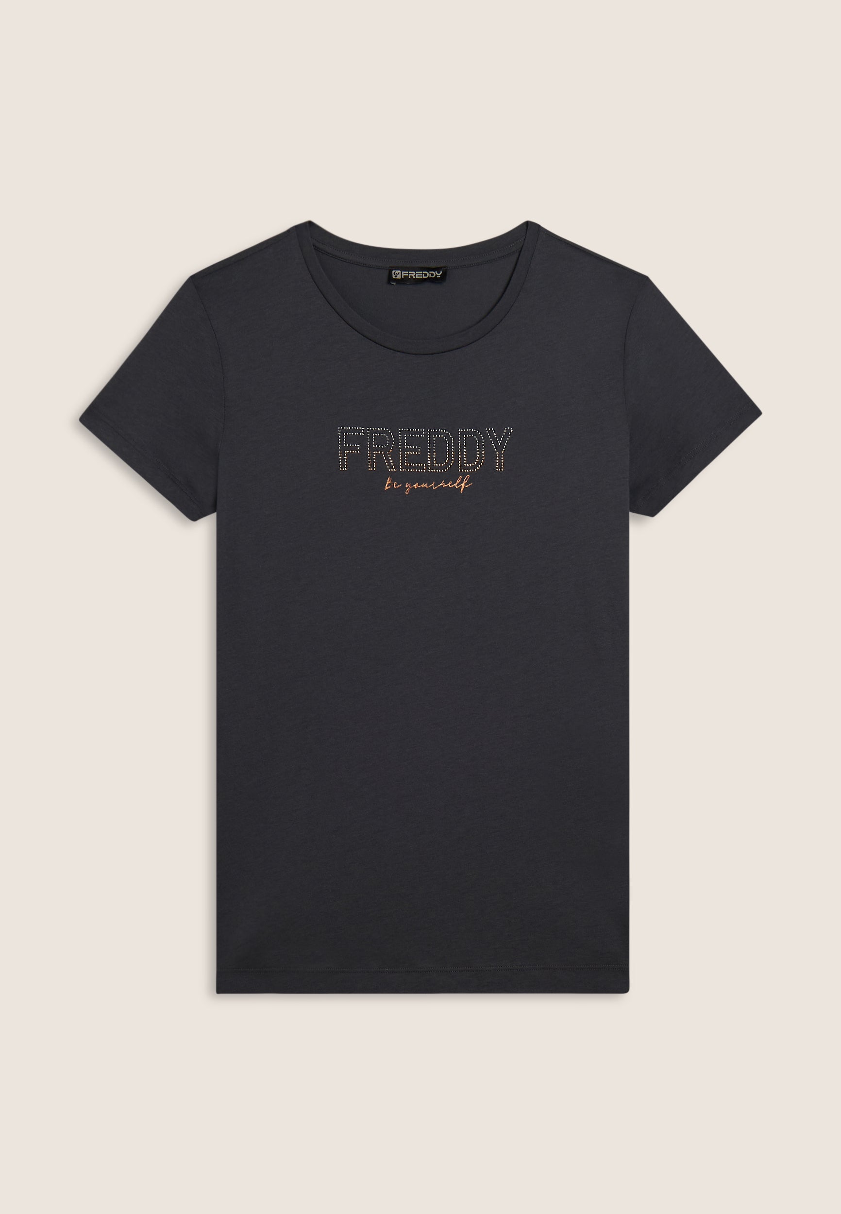 freddy-t-shirt-donna-con-spacchi-laterali-e-logo-in-strass image 5