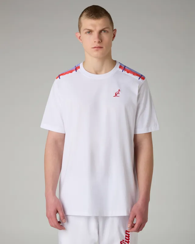 australian-goran-pink-t-shirt-cotone-bianco-con-inserti image 1