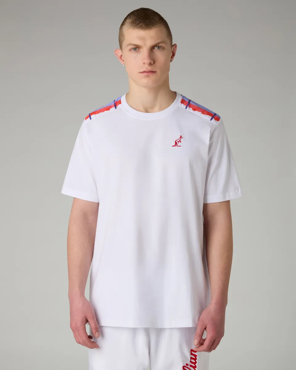 australian-goran-pink-t-shirt-cotone-bianco-con-inserti image 1