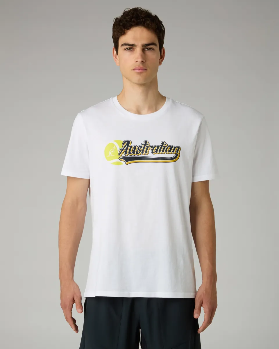 australian-t-shirt-in-cotone-bianca-tennis image 1